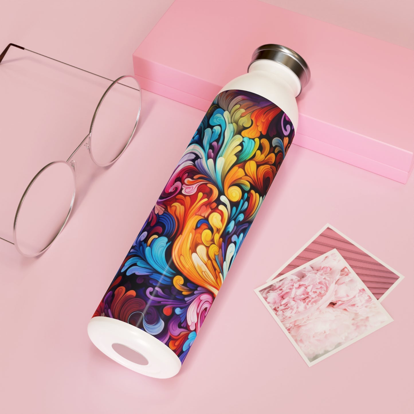 Rainbow Paisley 1.9 - Slim Water Bottle - Stainless Steel - 20oz