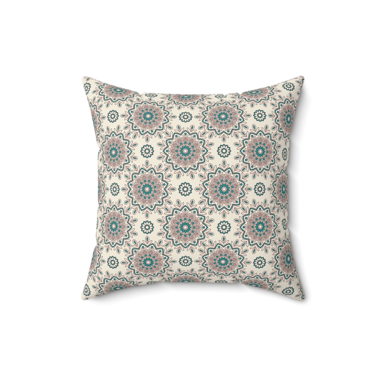 Boho Mandala Pattern 10 - Faux Suede Square Pillow
