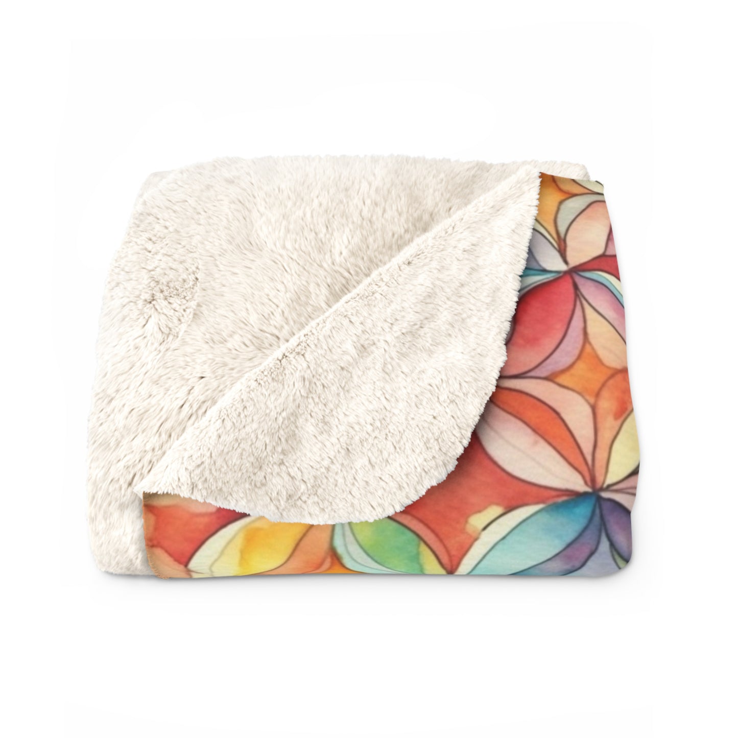 Beautiful, Cozy, Soft - Amazing Watercolor Multi 6 - Sherpa Fleece Blanket