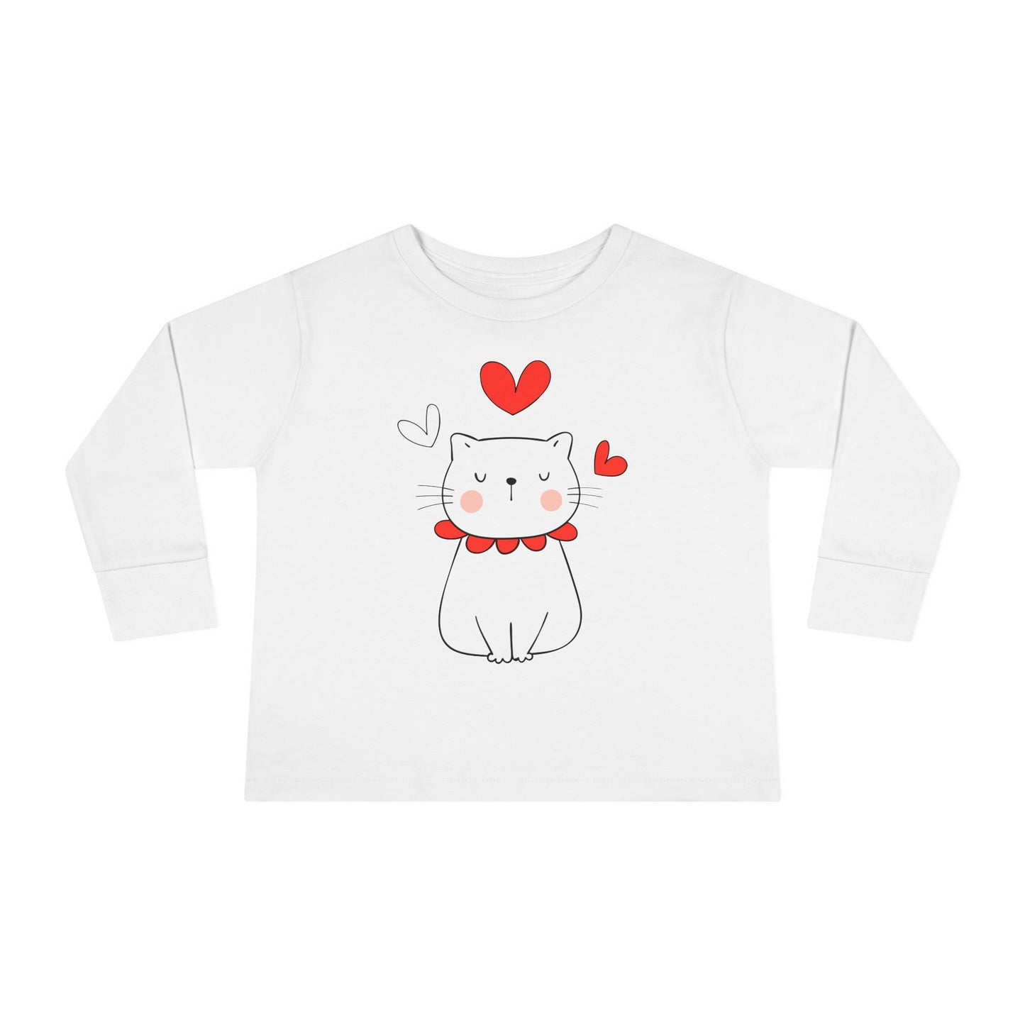 Cute Cat - Hearts 5 - Toddler Long Sleeve Tee