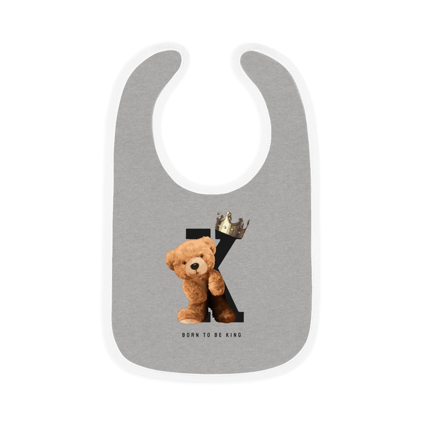 Born to be King - Baby Contrast Trim Jersey Bib