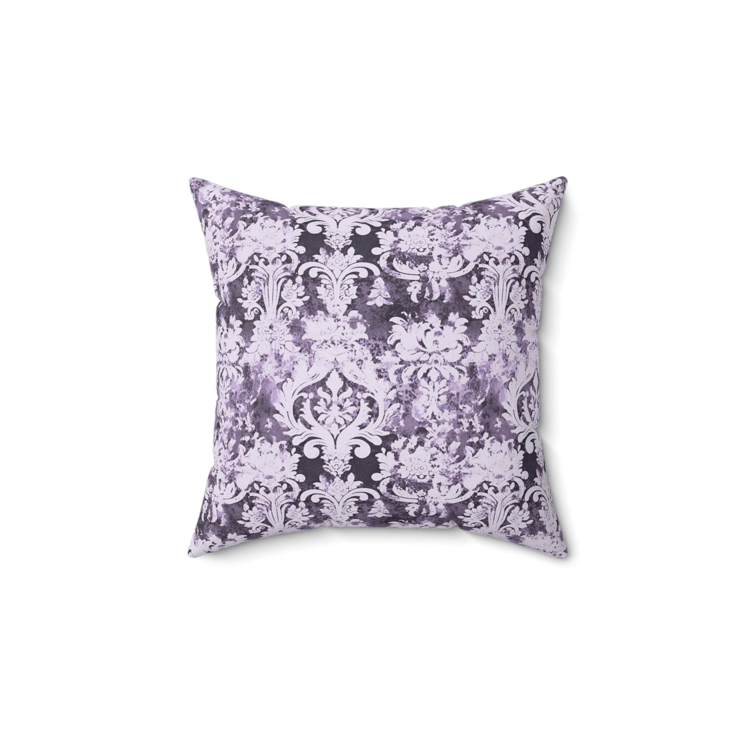 Vintage Purple Damask 55 - Beautiful, Shabby Chic, Boho, Fun - Faux Suede Square Pillow