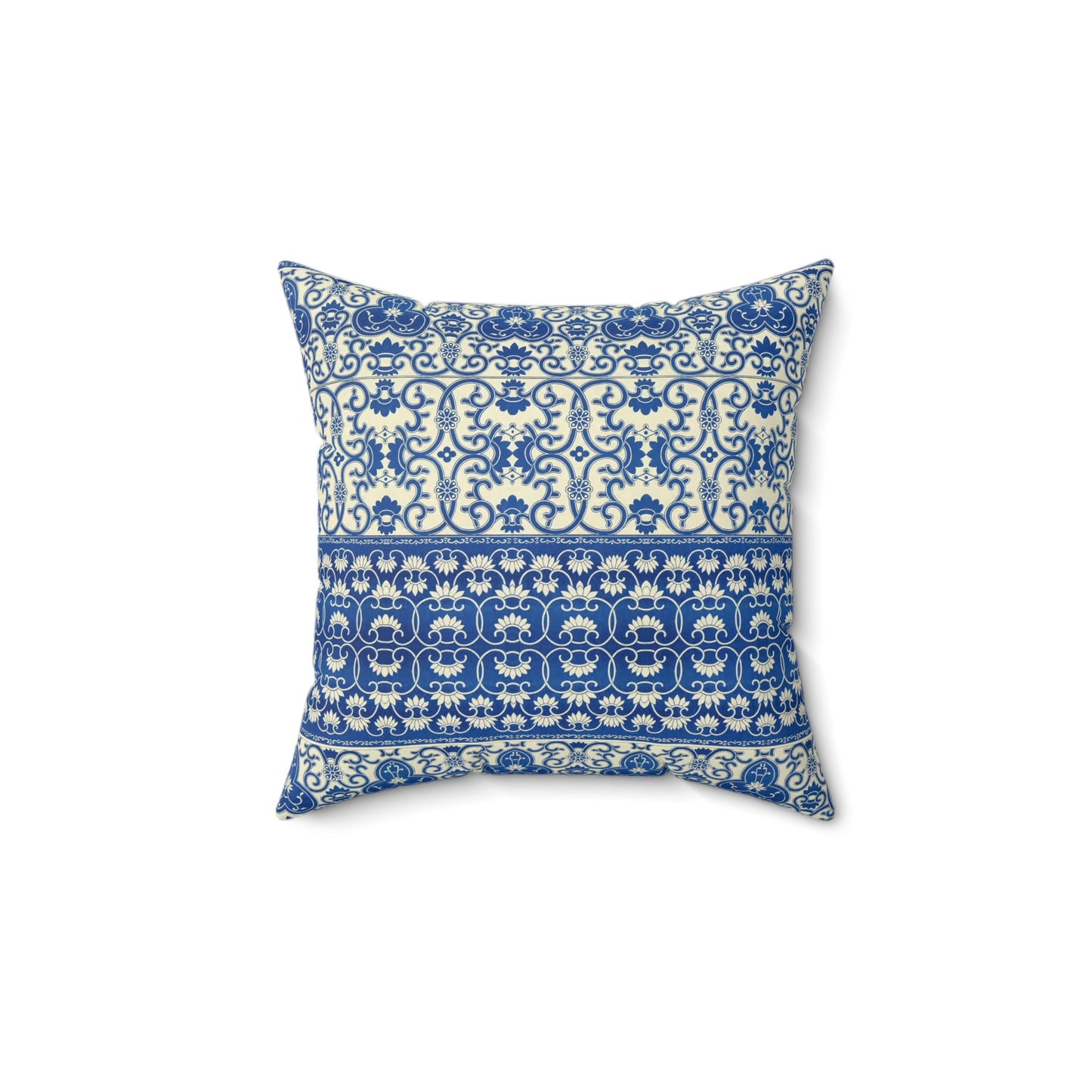 Blue Boho Pattern 10 - Faux Suede Square Pillow