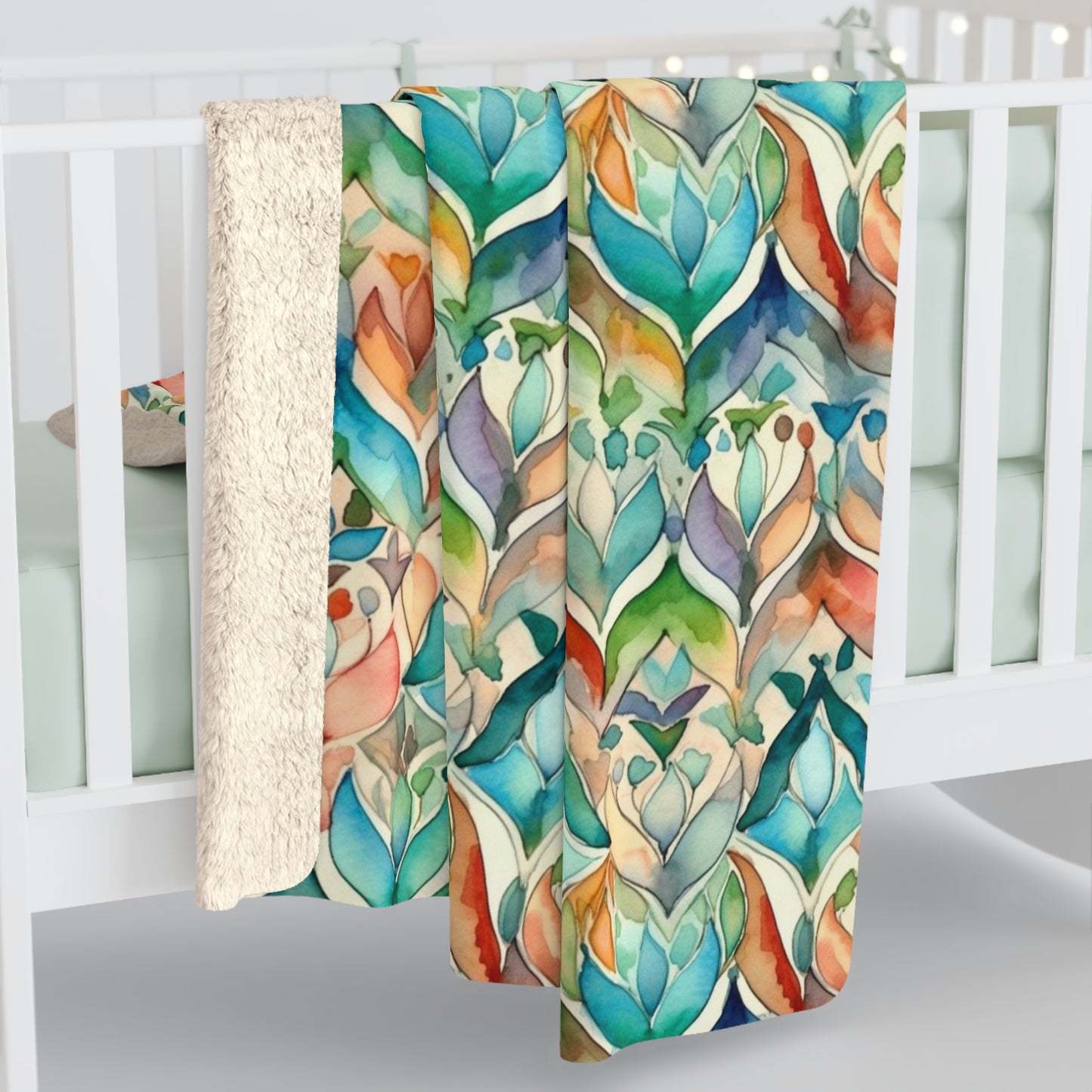 Beautiful, Cozy, Soft - Amazing Watercolor Multi 5 - Sherpa Fleece Blanket