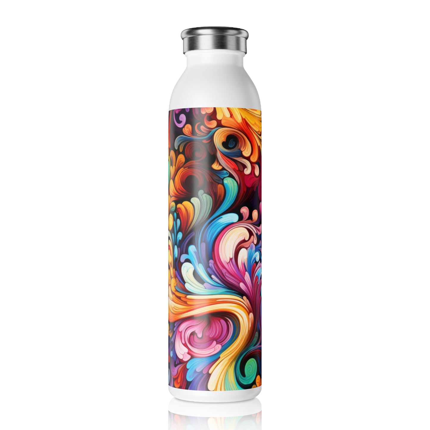 Rainbow Paisley 1.9 - Slim Water Bottle - Stainless Steel - 20oz