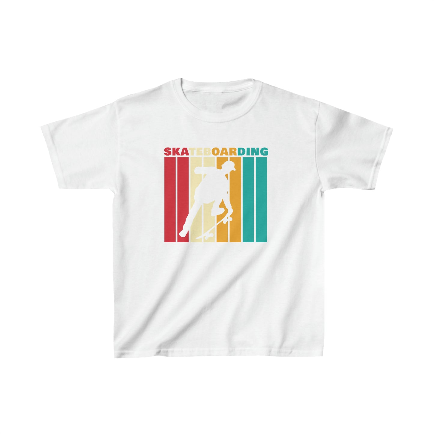Skateboarder Silhouette - Retro - Kids Heavy Cotton Tee