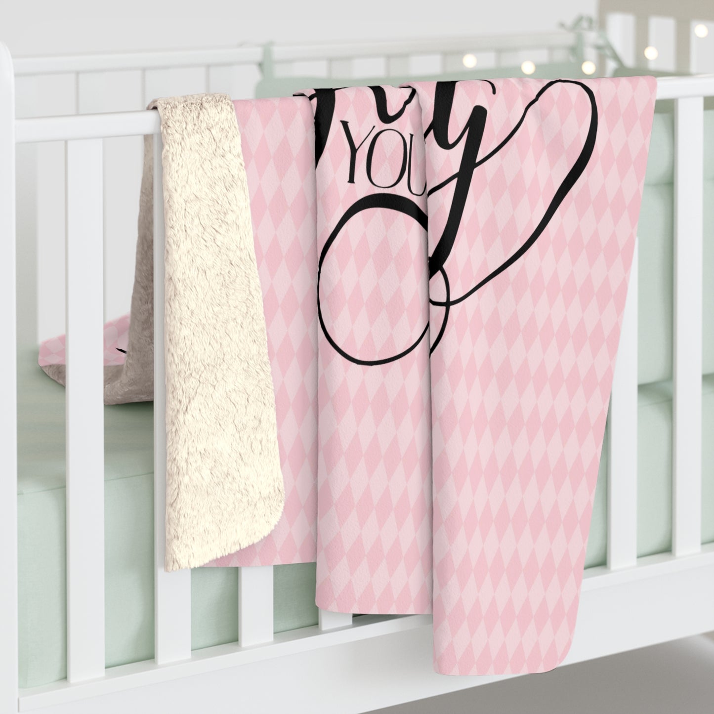 Beautiful, Cozy, Soft - Amazing - Pink Paris Harlequin 16 - When you love what you have... - Inspirational Quote - Sherpa Fleece Blanket
