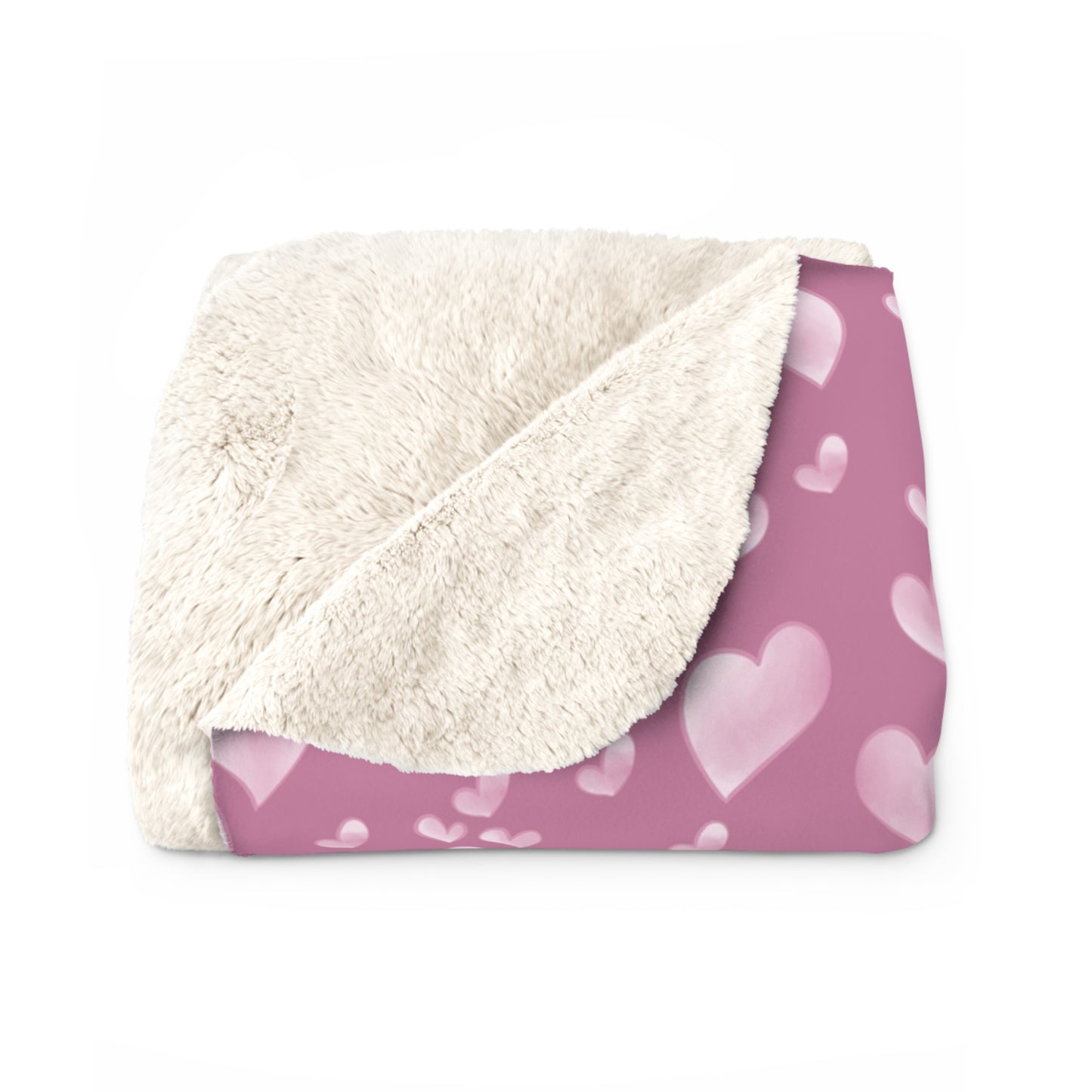 Floating Pink Hearts - Beautiful, Shabby Chic, Boho, Fun - Sherpa Fleece Blanket