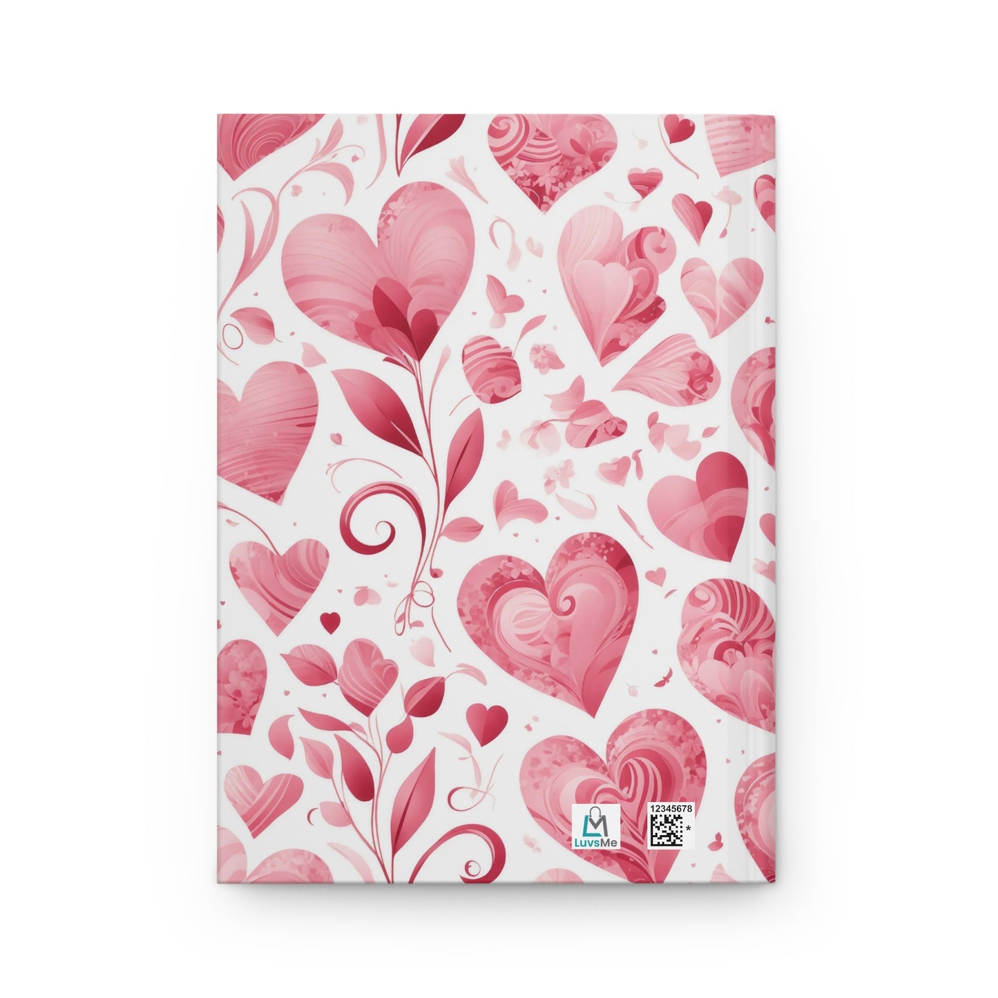 Love Hearts - Pink - Heart Flowers - Hardcover Lined Journal Matte
