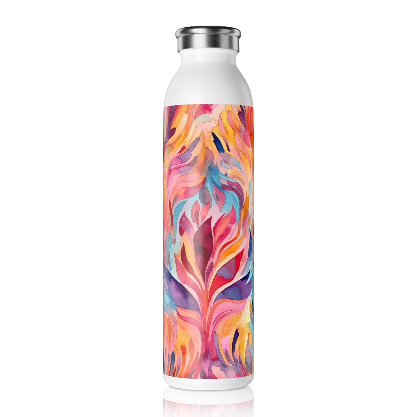Colorful Abstract Design 1.6 - Slim Water Bottle - Stainless Steel - 20oz