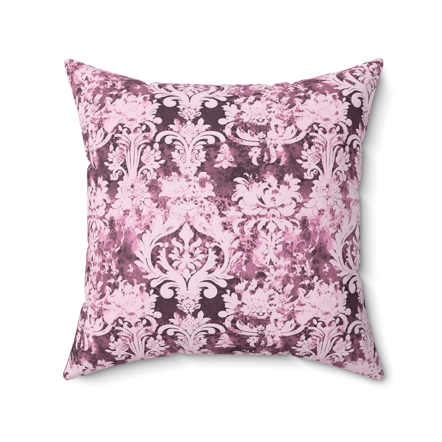 Vintage Pink Damask 44 - Beautiful, Shabby Chic, Boho, Fun - - Faux Suede Square Pillow