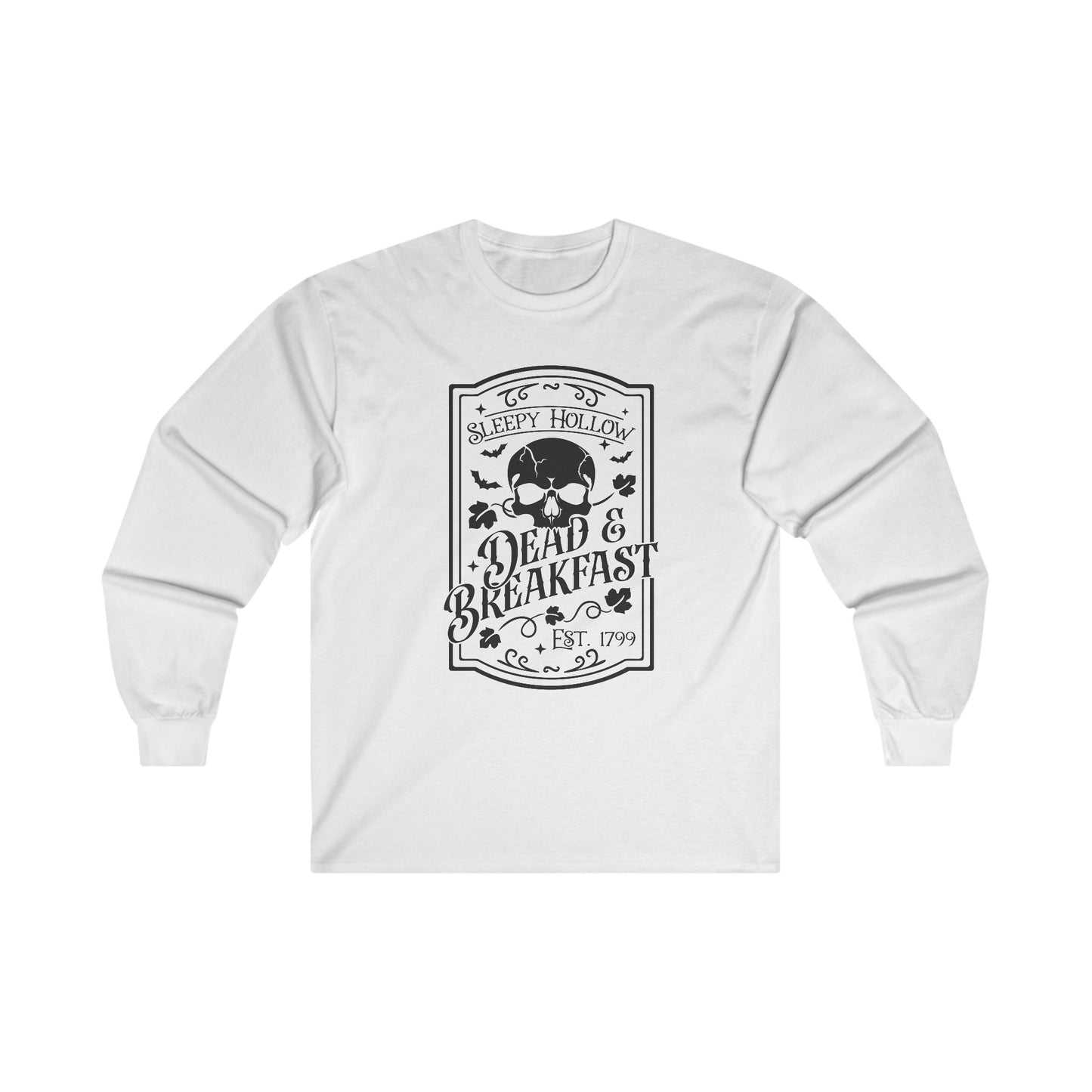 Halloween - Sleepy Hollow Dead & Breakfast Est 1799 - Skull - Trick or Treat - Vintage - Ultra Cotton Long Sleeve Tee