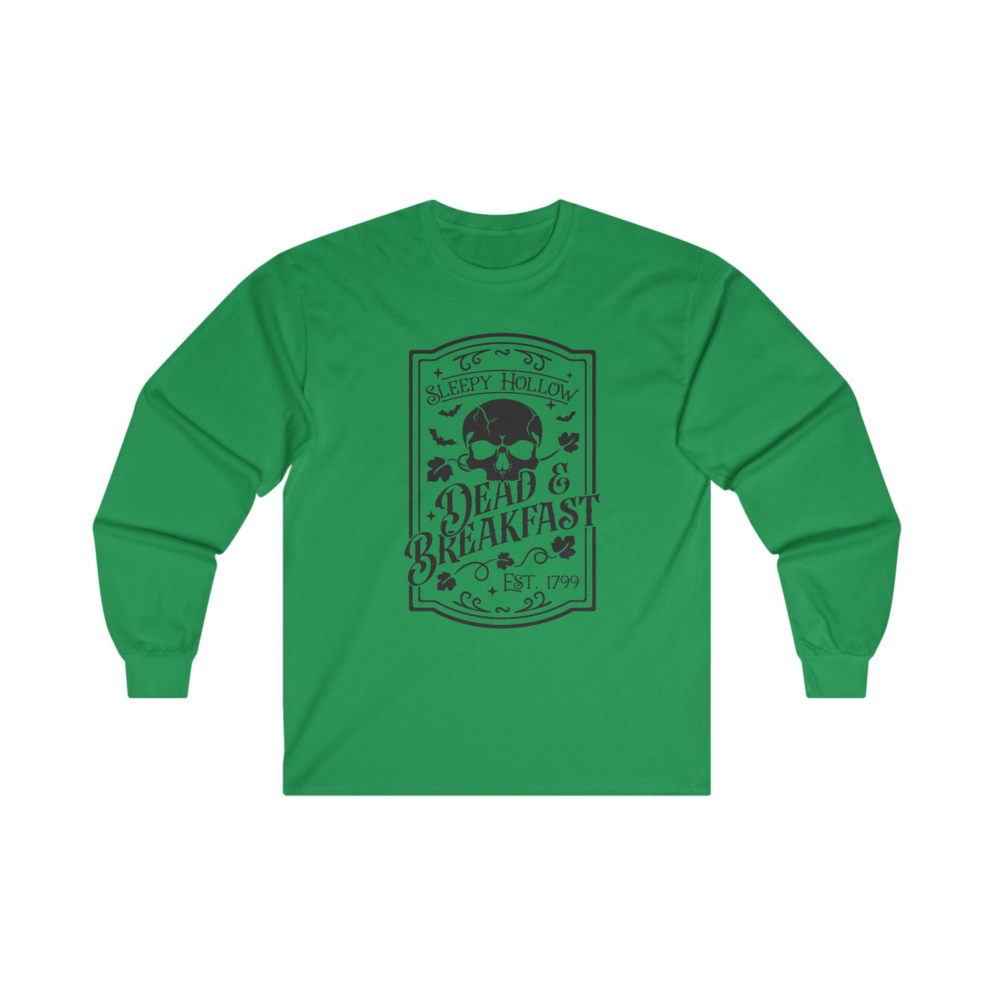 Halloween - Sleepy Hollow Dead & Breakfast Est 1799 - Skull - Trick or Treat - Vintage - Ultra Cotton Long Sleeve Tee