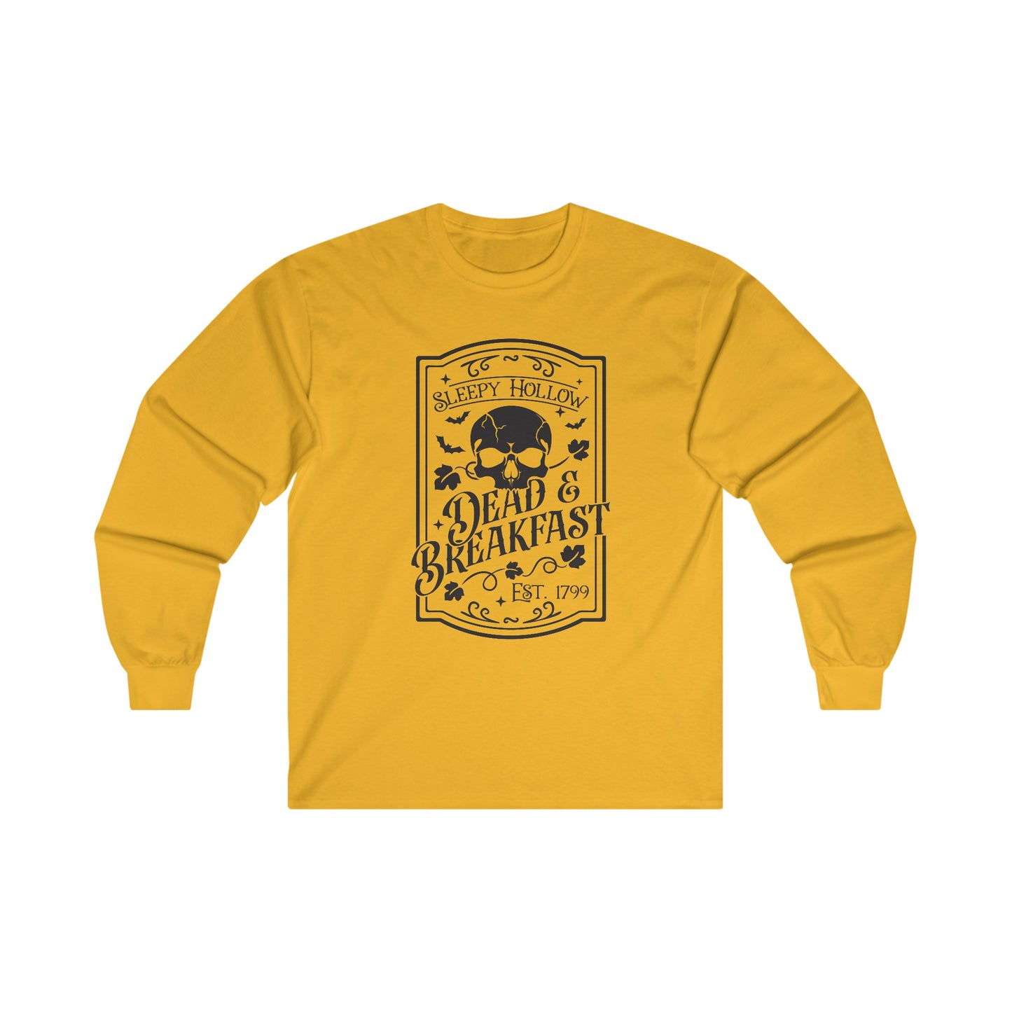Halloween - Sleepy Hollow Dead & Breakfast Est 1799 - Skull - Trick or Treat - Vintage - Ultra Cotton Long Sleeve Tee