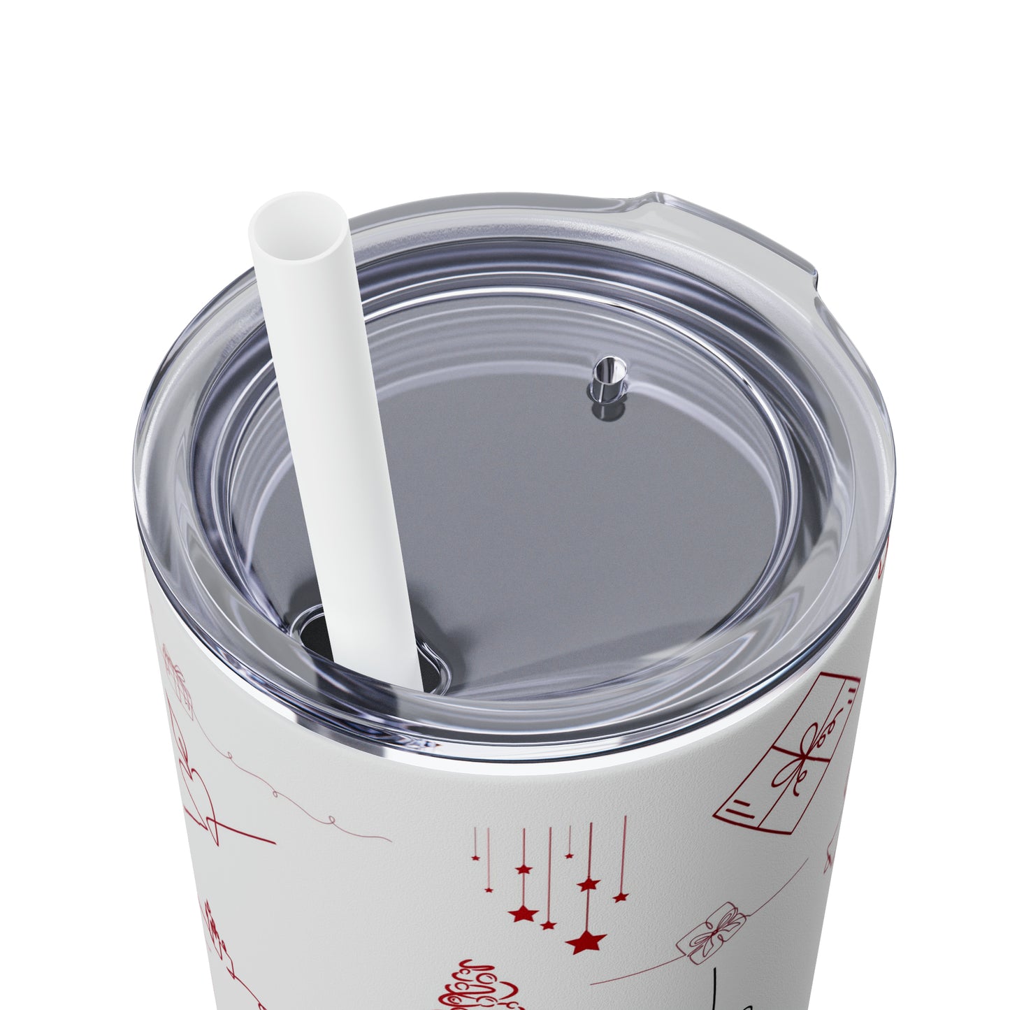 Amazing Hand Drawn Christmas - Skinny Tumbler with Straw, 20oz - Stainless Steel