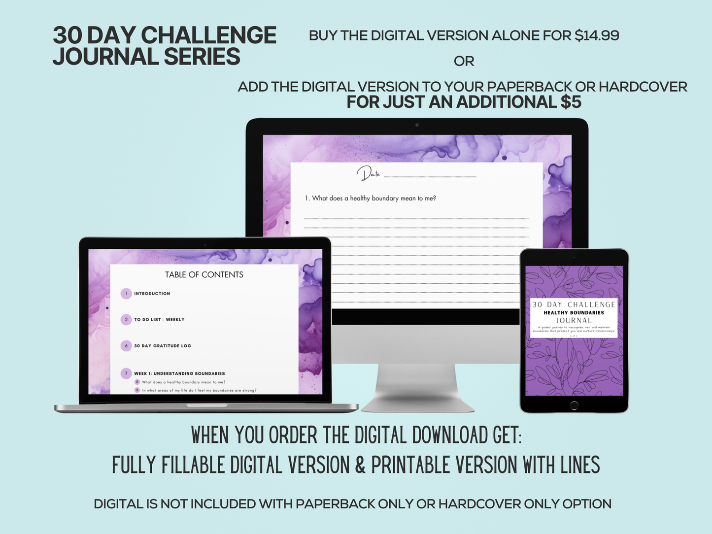 30 Days of Healthy Boundaries - Journal - Digital Download