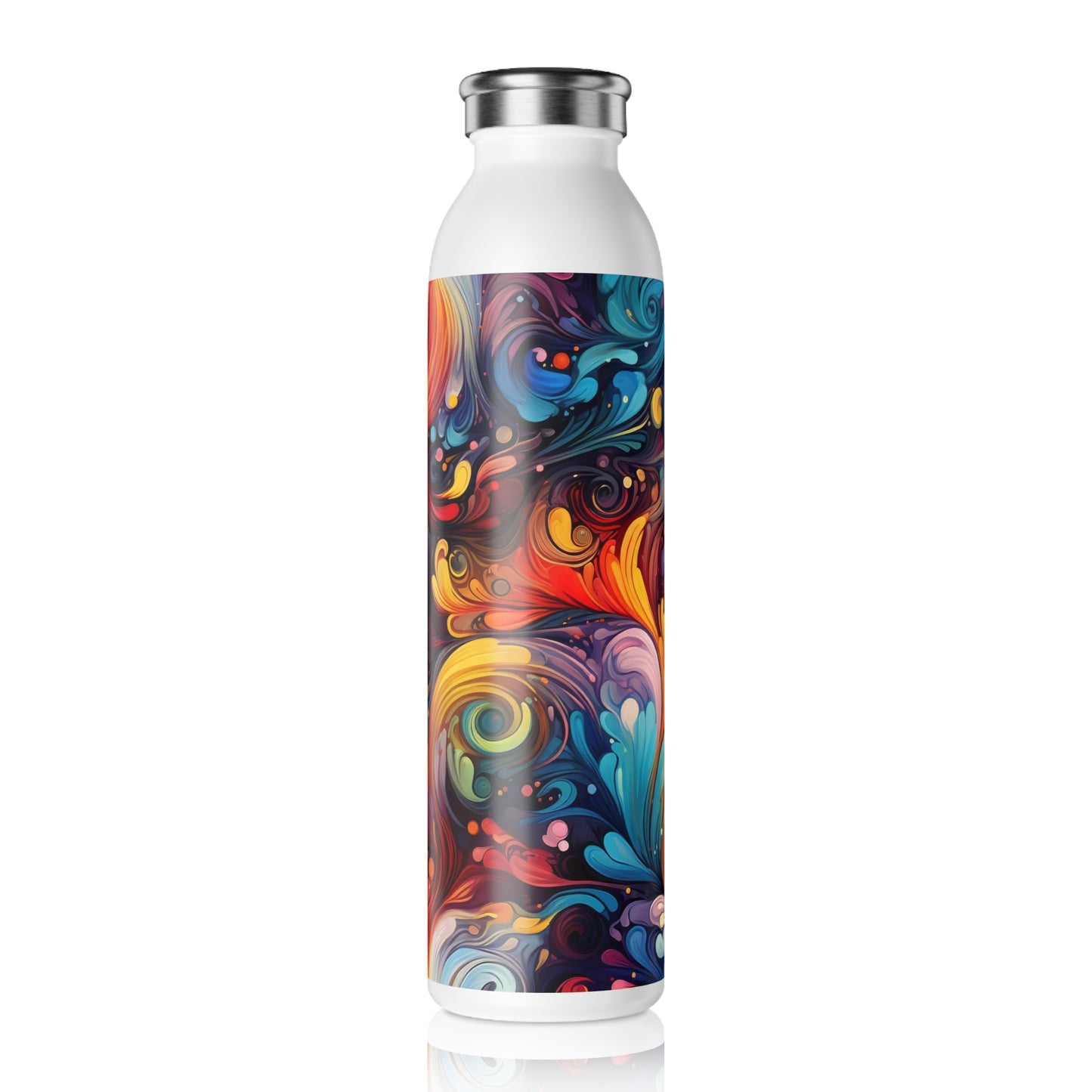 Rainbow Paisley 1.7 - Slim Water Bottle - Stainless Steel - 20oz