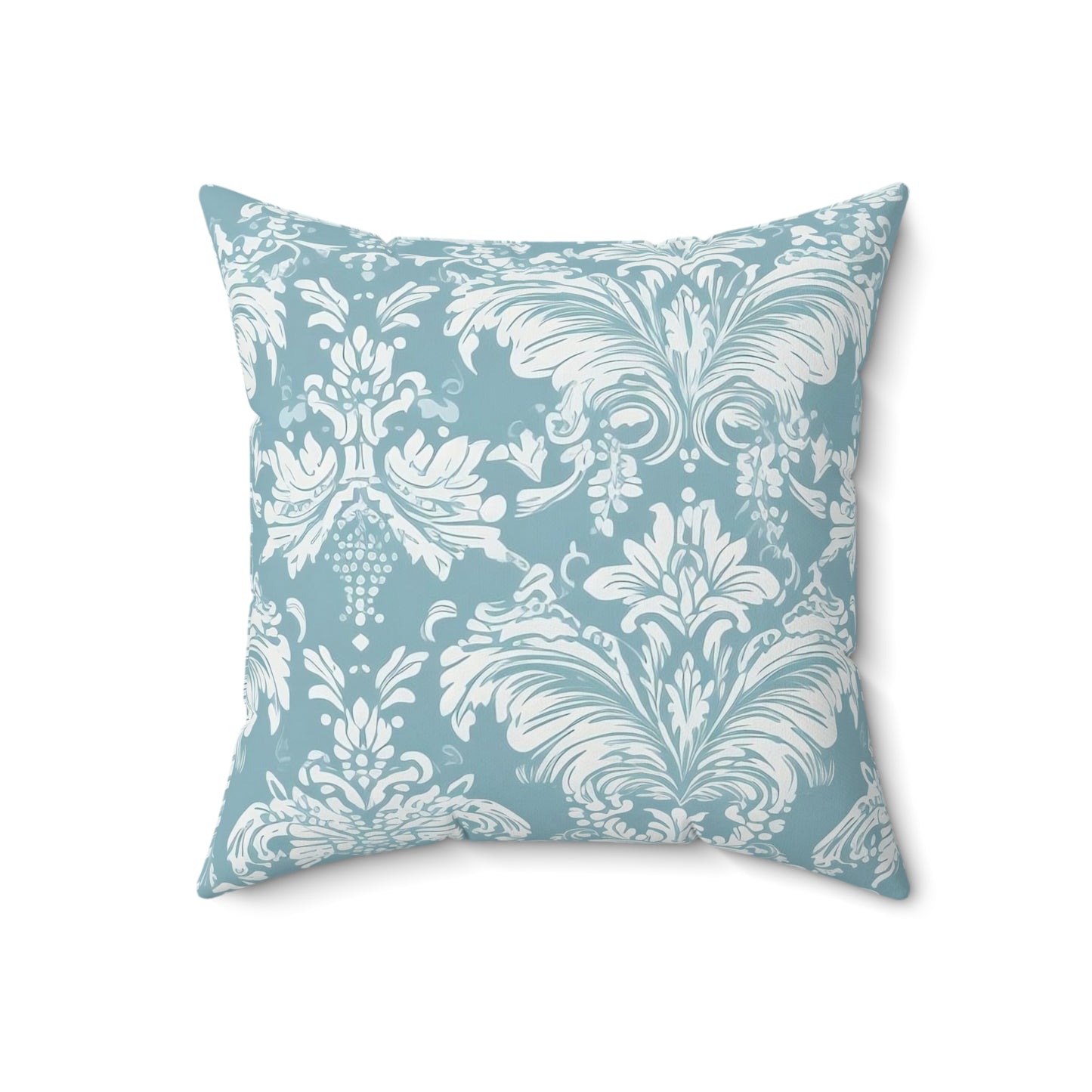 Blue Damask 6 - Beautiful, Shabby Chic, Boho, Fun - Faux Suede Square Pillow
