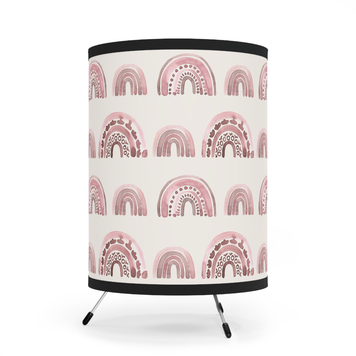 Pink Boho Rainbow Pattern 3 - Tripod Lamp with High-Res Printed Shade, US\CA plug
