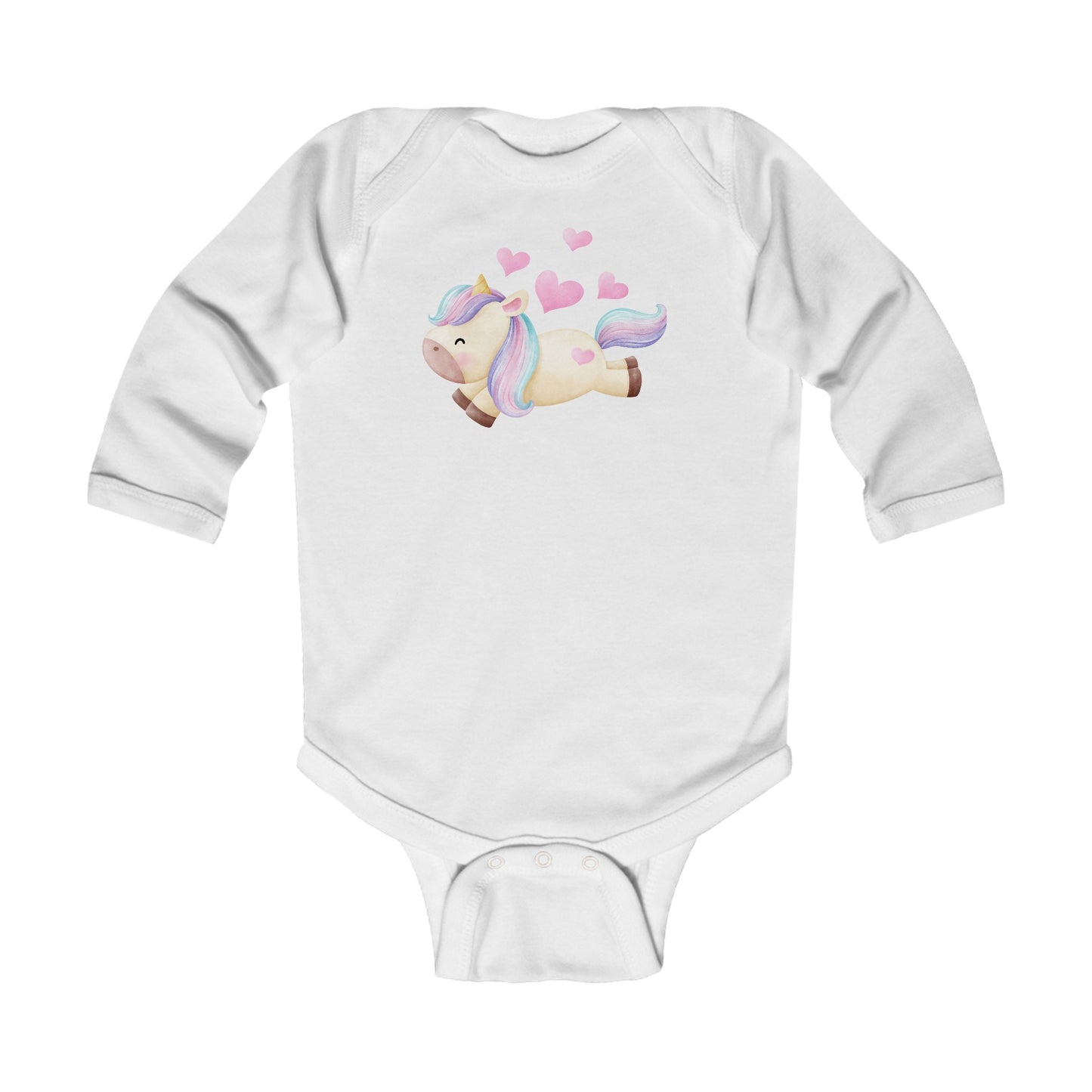 Cutest Unicorn - Four Hearts - Infant Long Sleeve Bodysuit