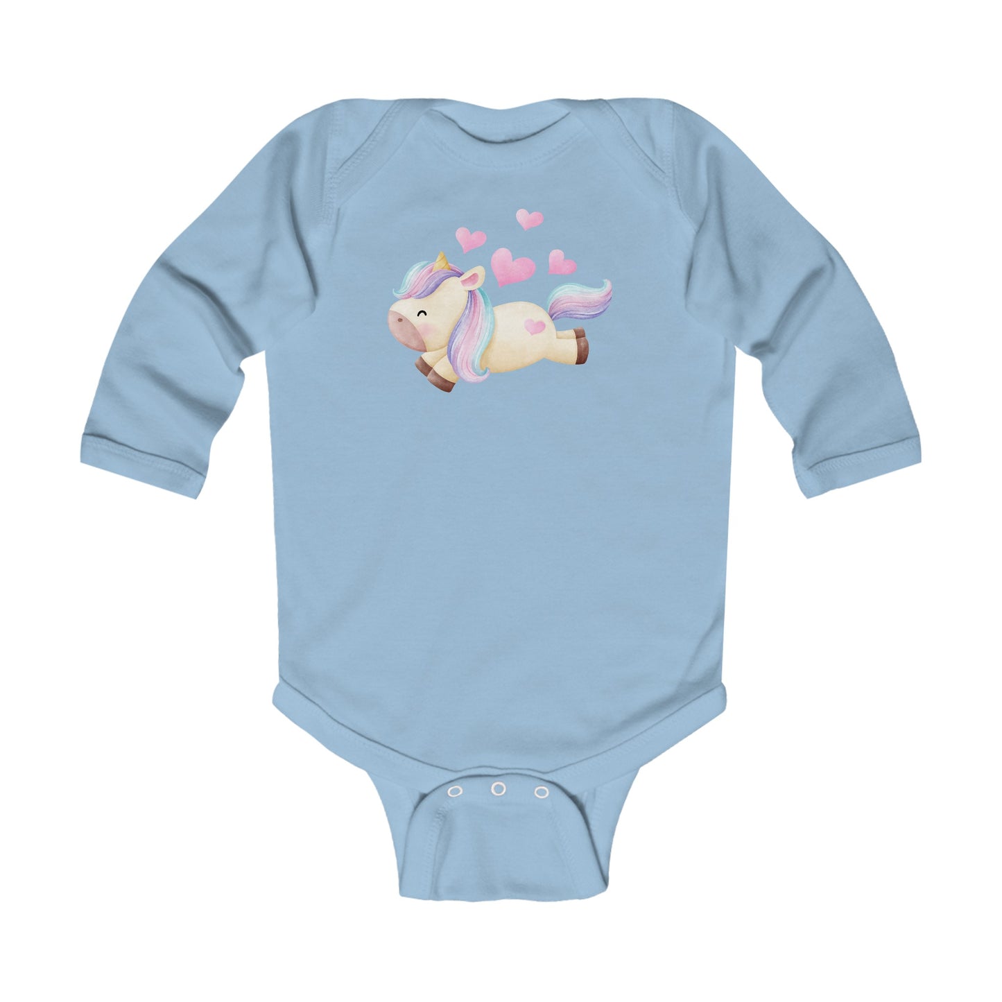 Cutest Unicorn - Four Hearts - Infant Long Sleeve Bodysuit