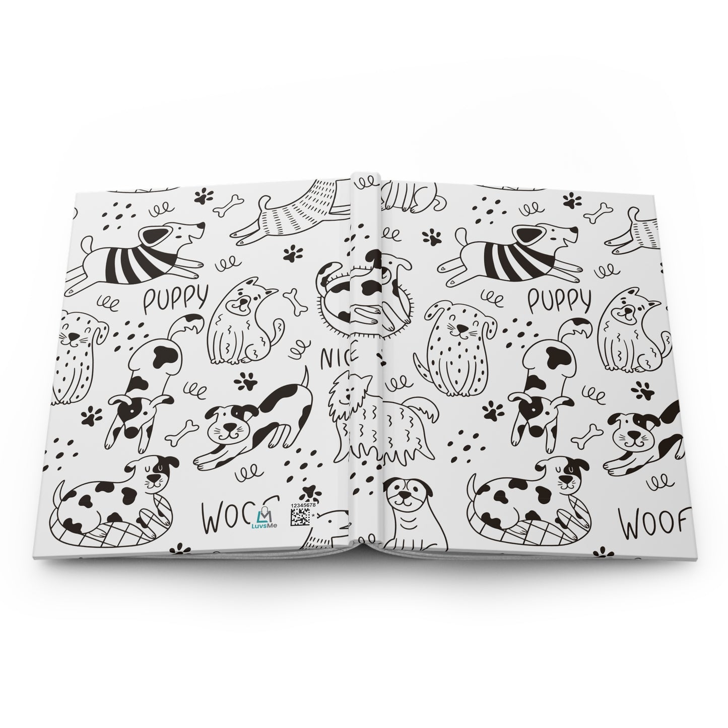Beautiful Everyday Journaling - Black and White Doodles - Dogs - Hardcover Journal Matte