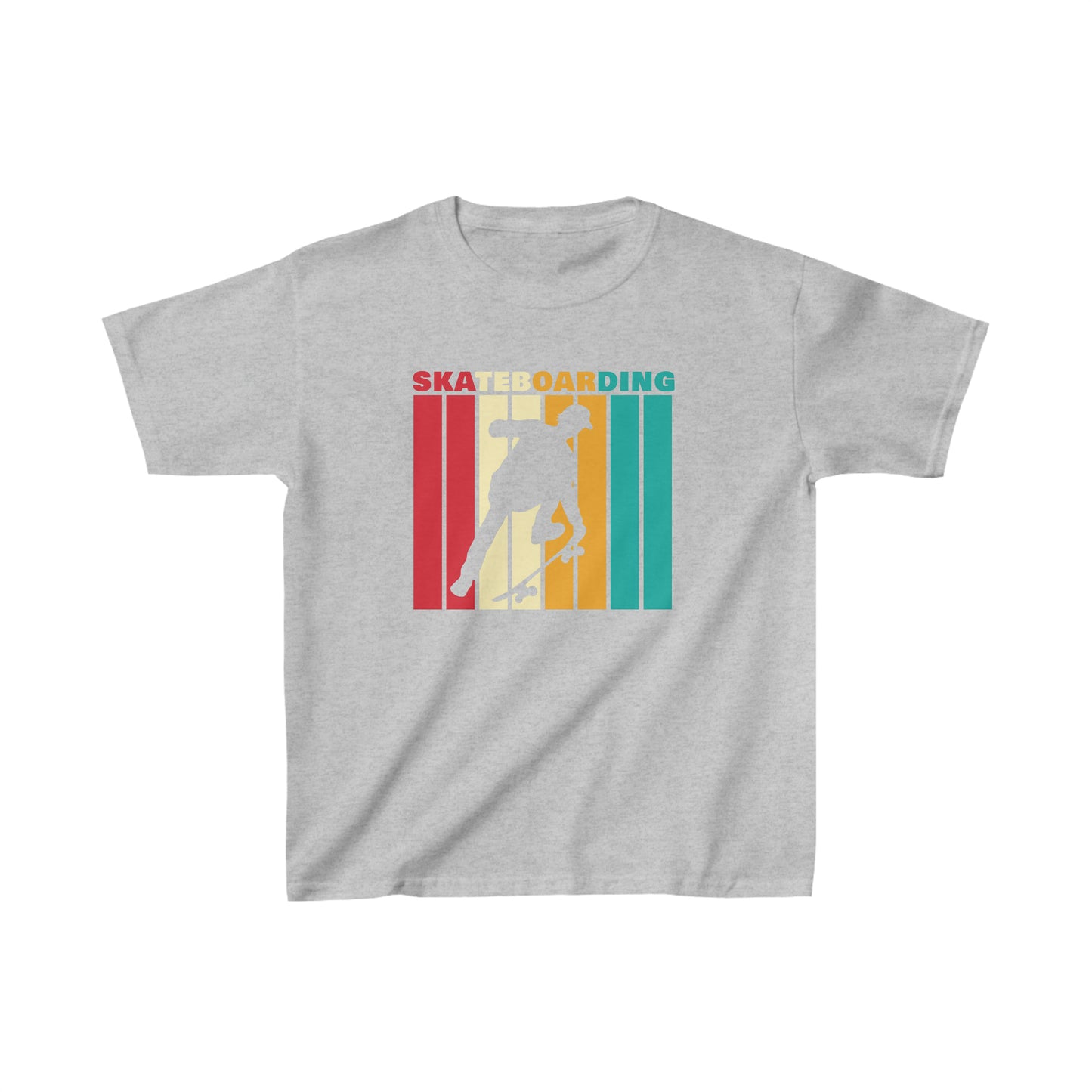 Skateboarder Silhouette - Retro - Kids Heavy Cotton Tee