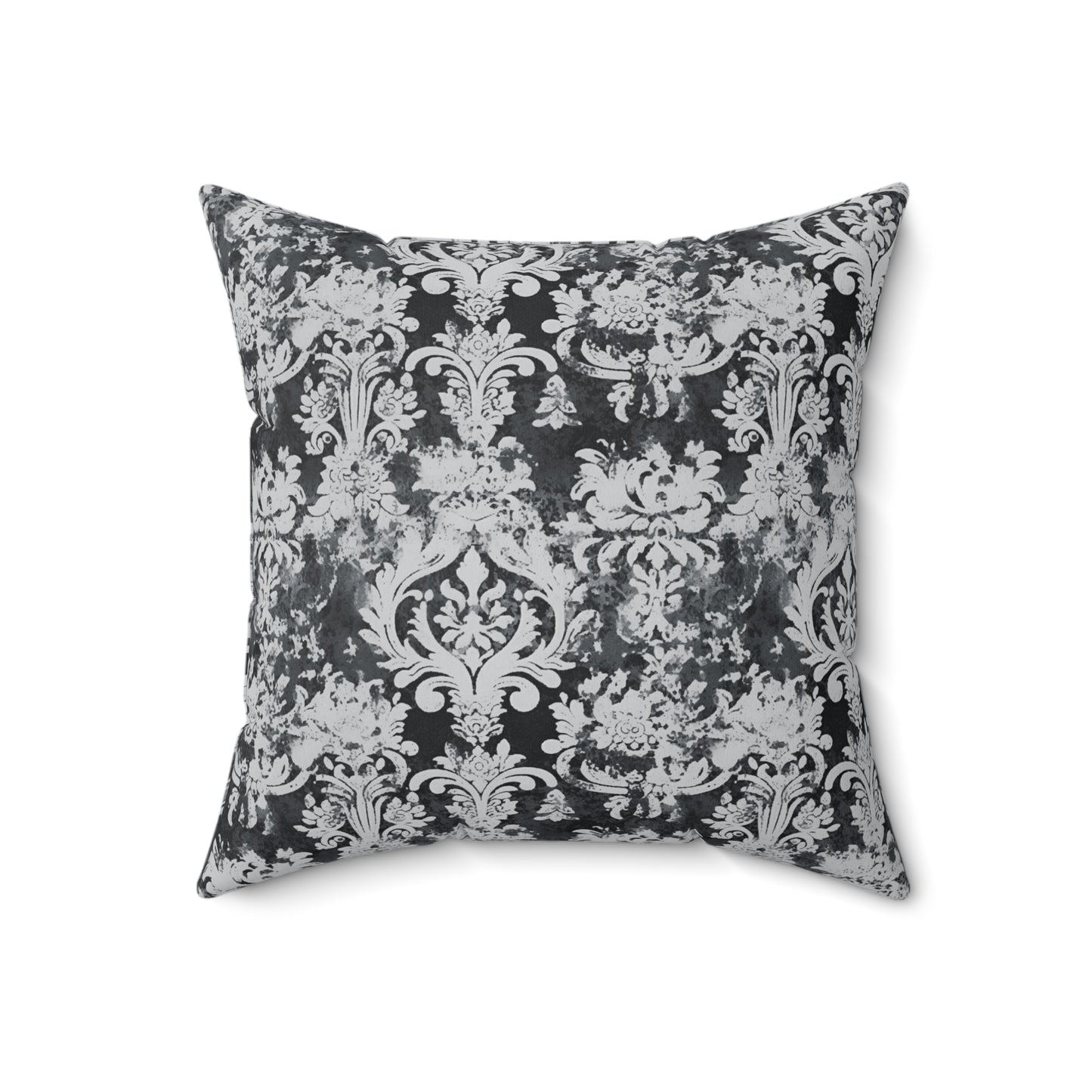 Vintage Grey Damask 2 - Beautiful, Shabby Chic, Boho, Fun - Faux Suede Square Pillow