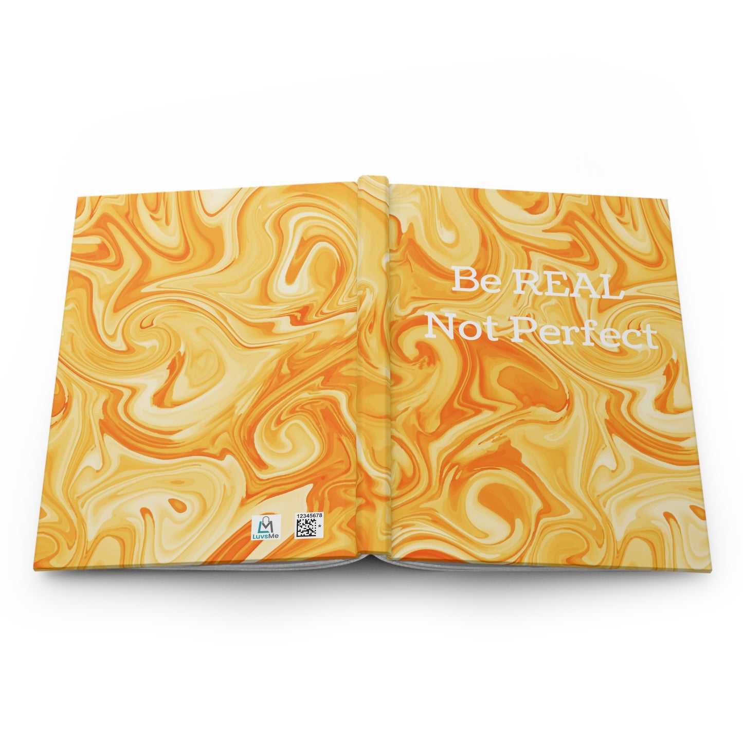 Be REAL Not Perfect - Yellow Marble - Hardcover Lined Journal Matte