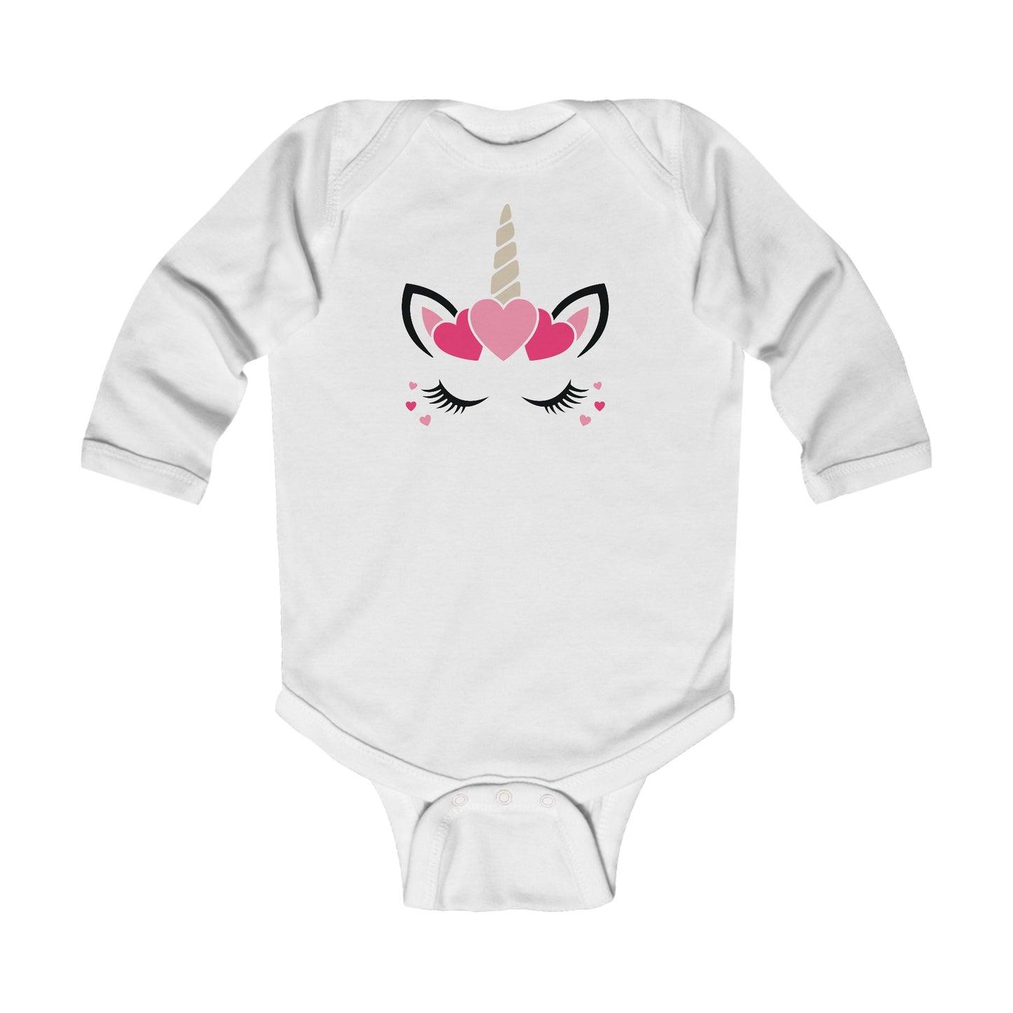 Cutest Unicorn - Hearts - Infant Long Sleeve Bodysuit
