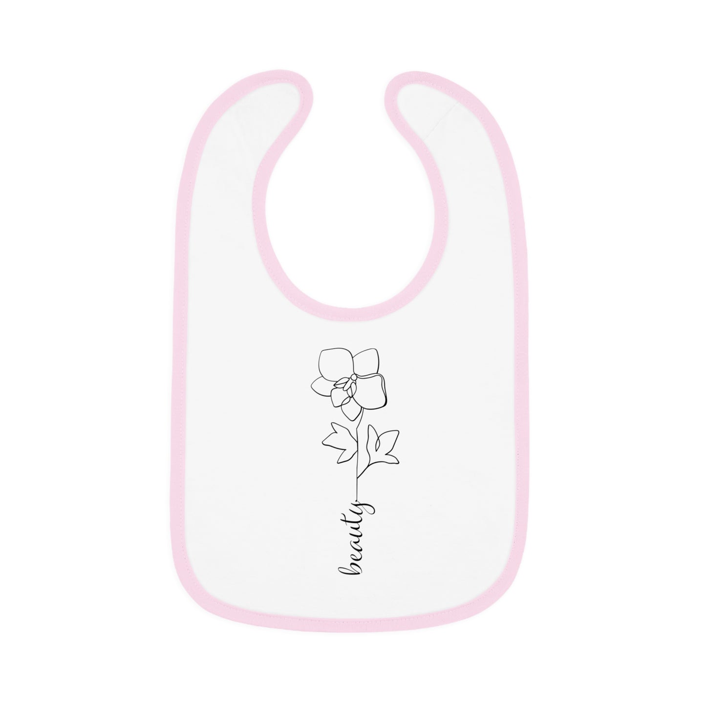 Beauty Flower - Baby Contrast Trim Jersey Bib