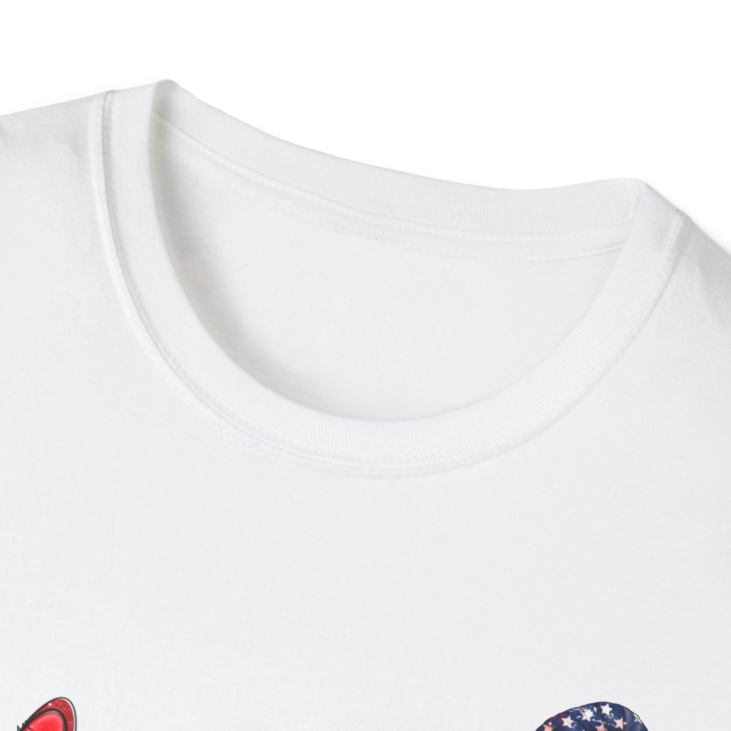 Peace - Love - America - American Flag - Peace Sign - Heart - Gnome - 4th of July - Independence Day - Unisex Softstyle T-Shirt