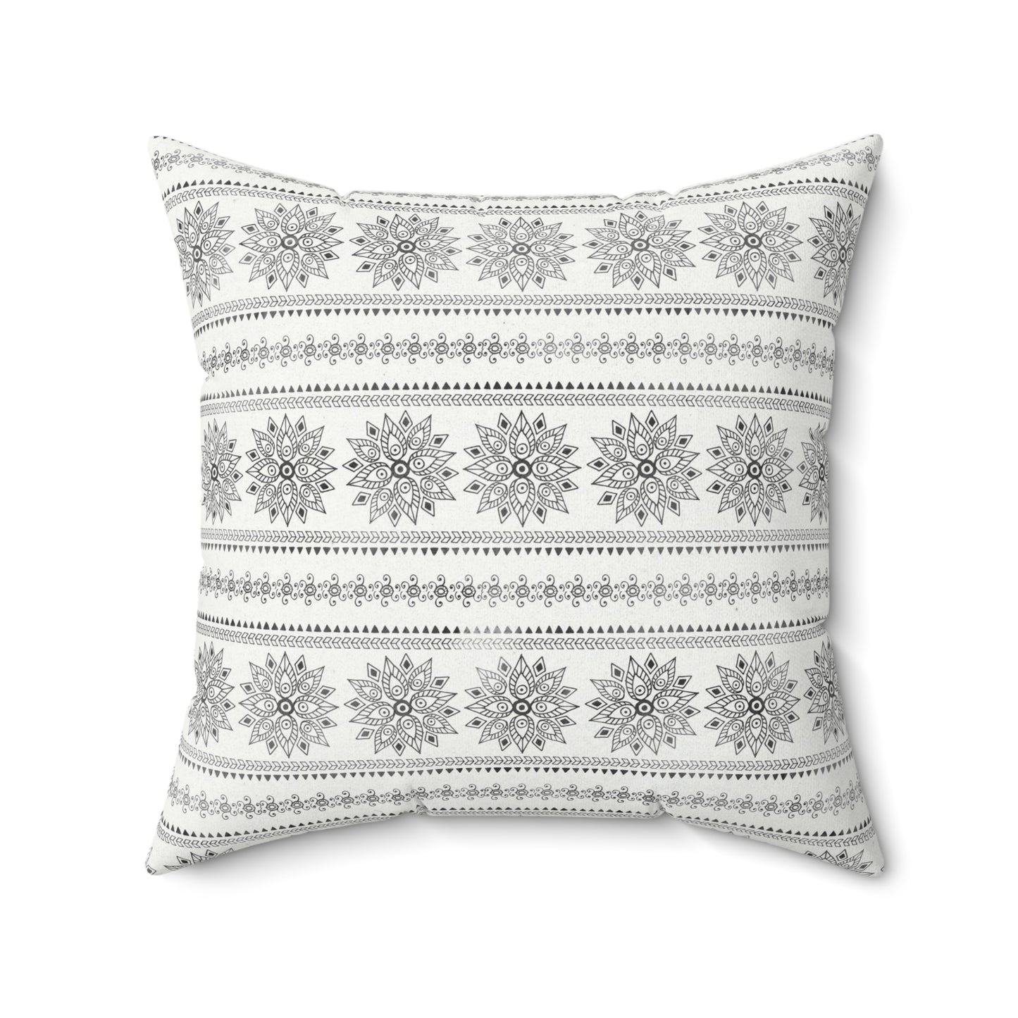 Black and White Pattern 16 - Faux Suede Square Pillow