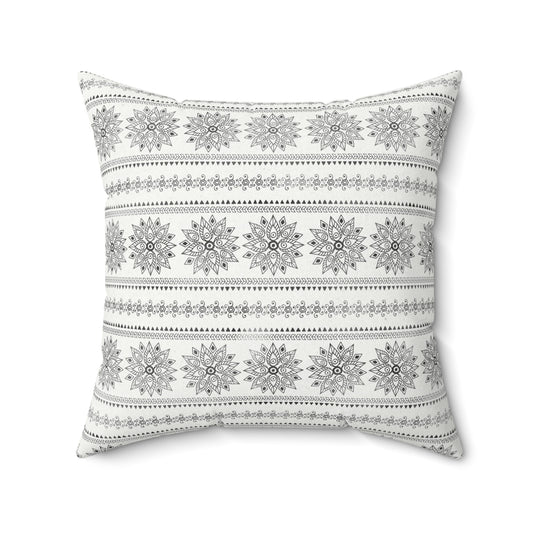 Black and White Pattern 16 - Faux Suede Square Pillow