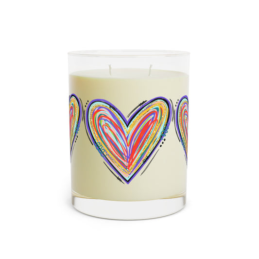 Colorful Heart Scented Candle - 11oz Full Glass