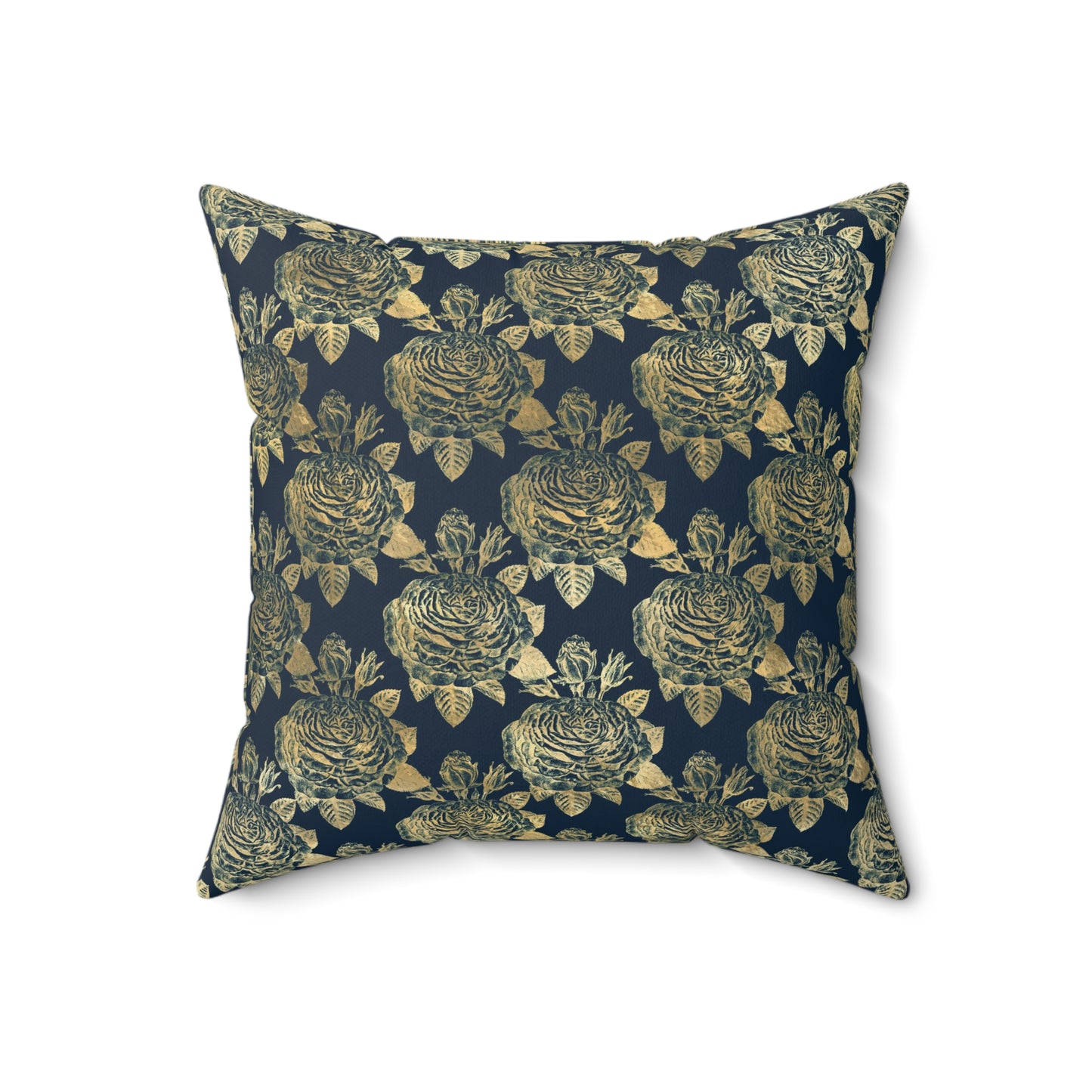 Blue and Gold Paris Pattern 7 - Faux Suede Square Pillow