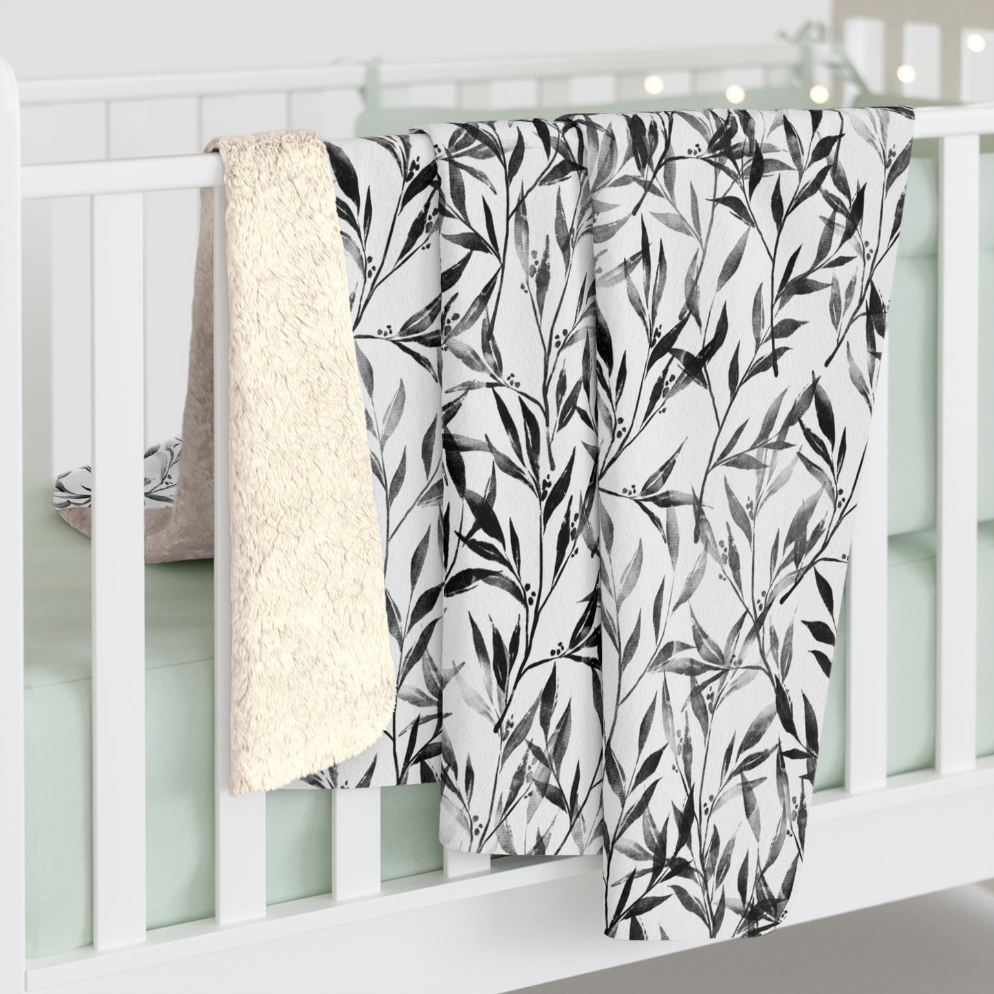 Black Watercolor 3 - Sherpa Fleece Blanket