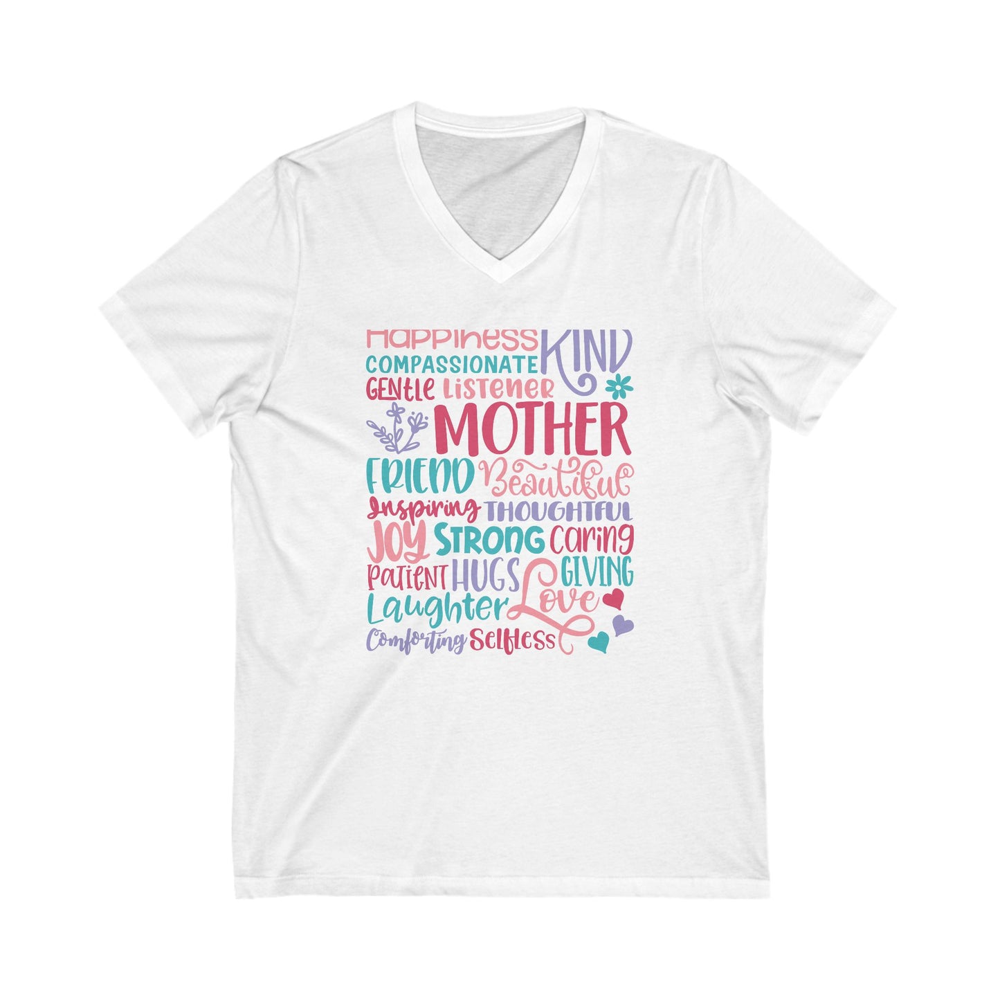 Mom Qualities Subway in Color - Best Mom - Celebrate Mom - Strong Woman - Mom Humor - Unisex Jersey Short Sleeve V-Neck Tee