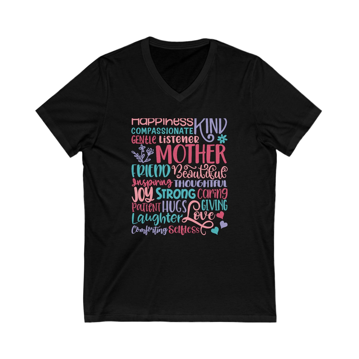 Mom Qualities Subway in Color - Best Mom - Celebrate Mom - Strong Woman - Mom Humor - Unisex Jersey Short Sleeve V-Neck Tee