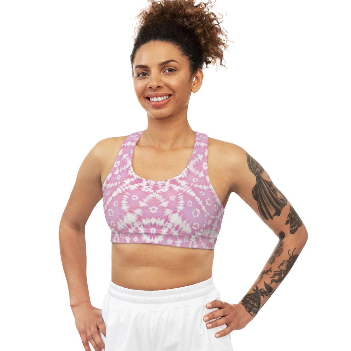 Pink Batik - Seamless Sports Bra