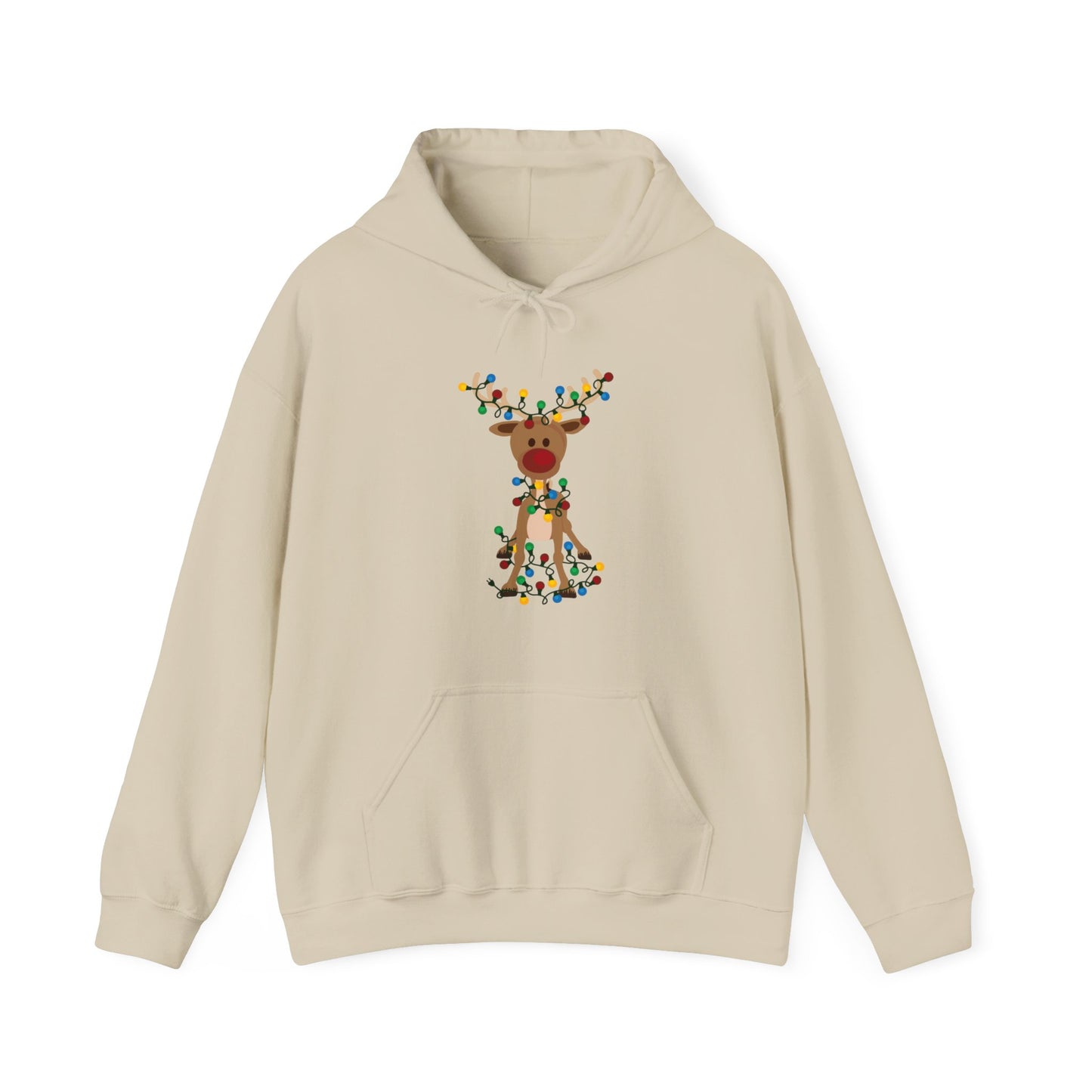Reindeer Covered in Christmas Lights - Funny Christmas - Unisex Heavy Blend™ Hooded Sweatshirt