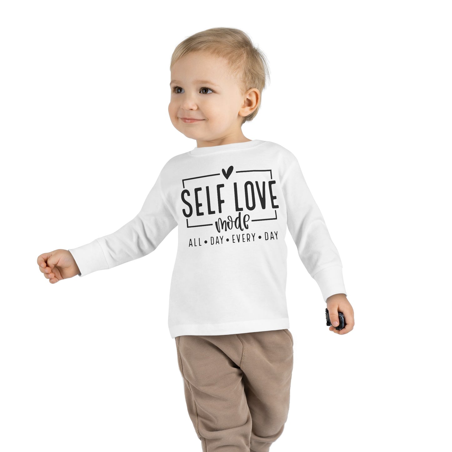 Self Love Mode - All Day Every Day - Heart - Toddler Long Sleeve Tee