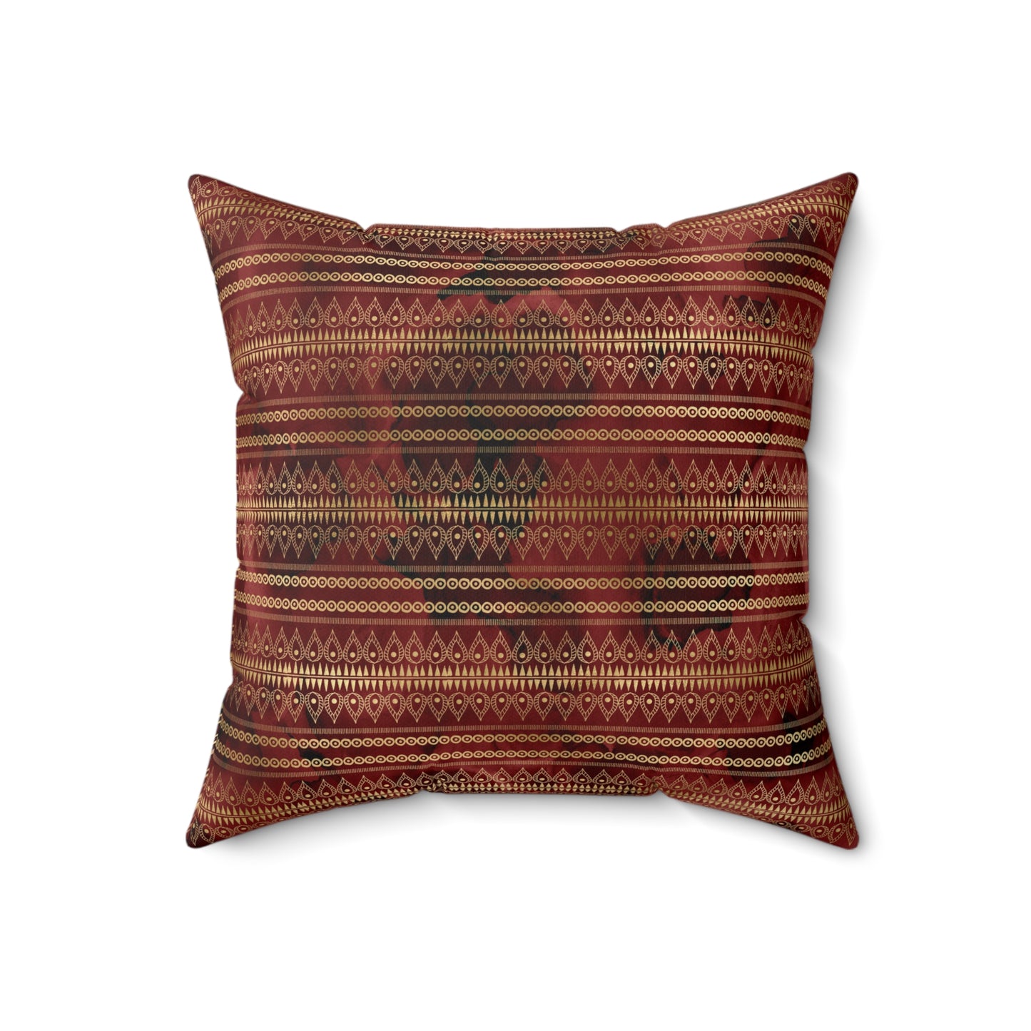 Scarlett and Gold Boho Pattern 6 - Faux Suede Square Pillow