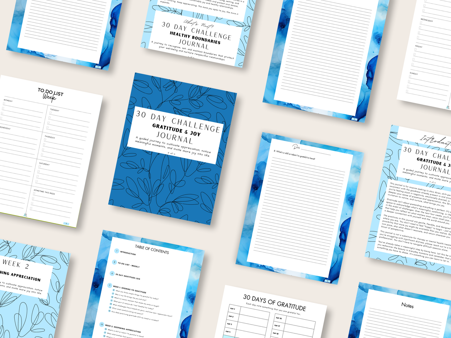 30 Day Challenge - Super Bundle - Complete Hardcover Set - 12 Journals + 12 Digital Downloads