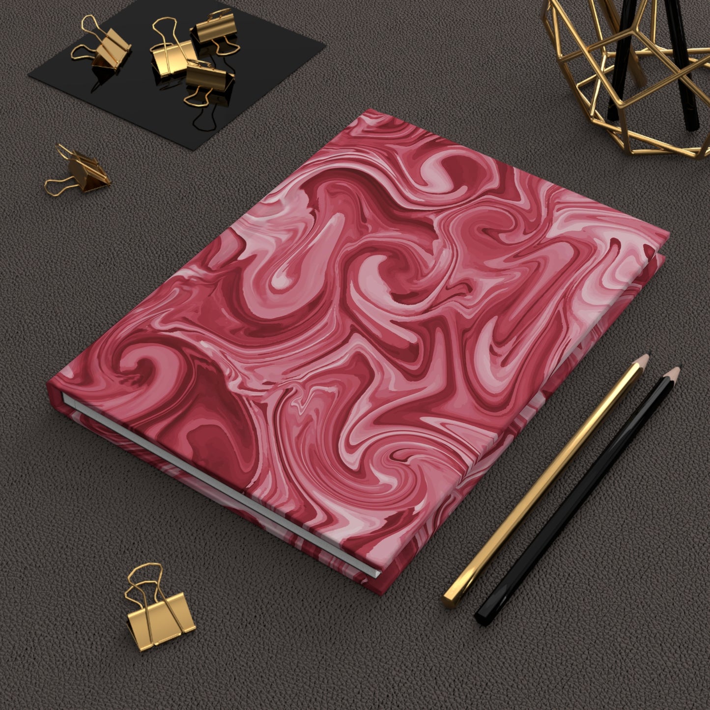 Red Marble - Hardcover Lined Journal Matte