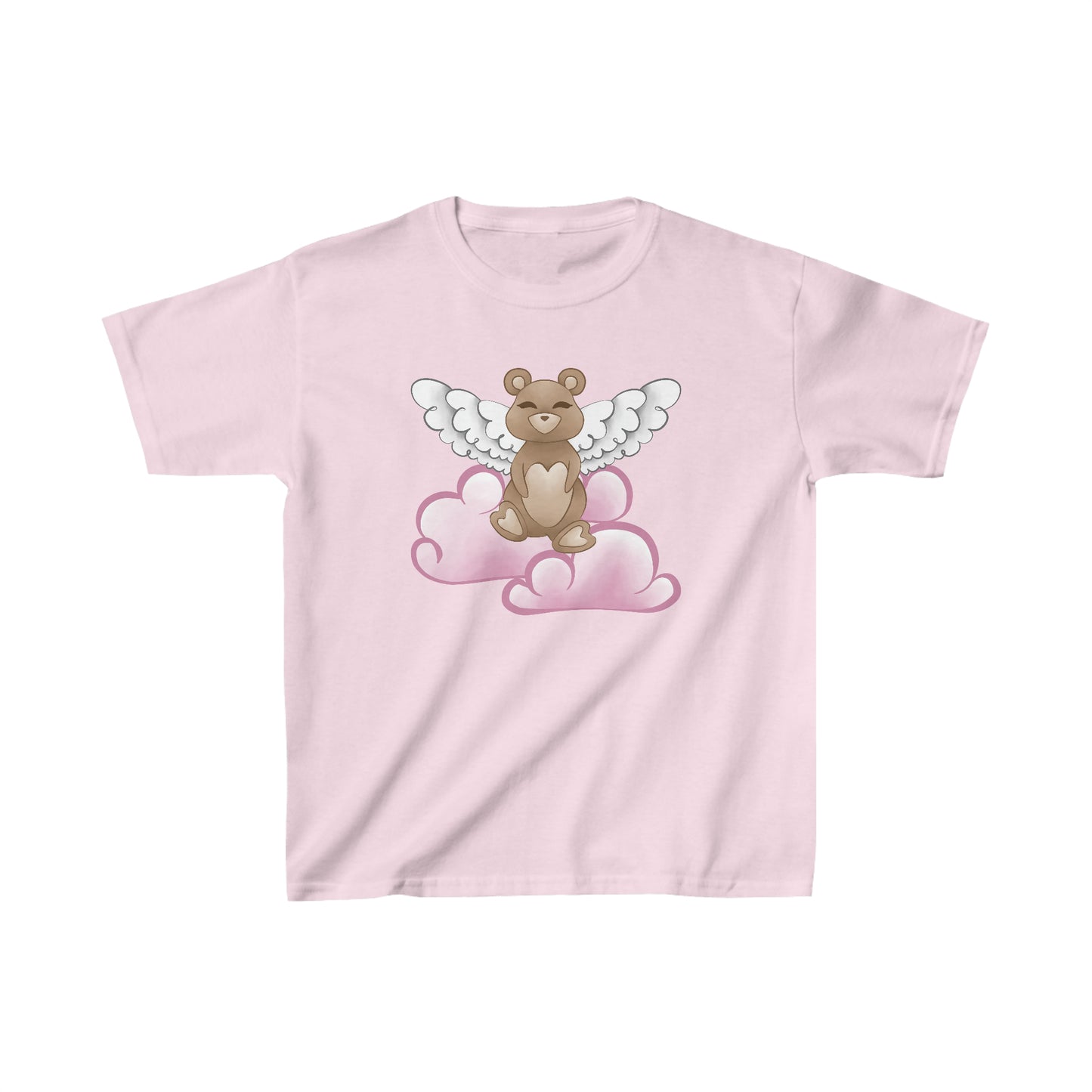 Valentine's Bear with Wings - Kids Heavy Cotton Tee