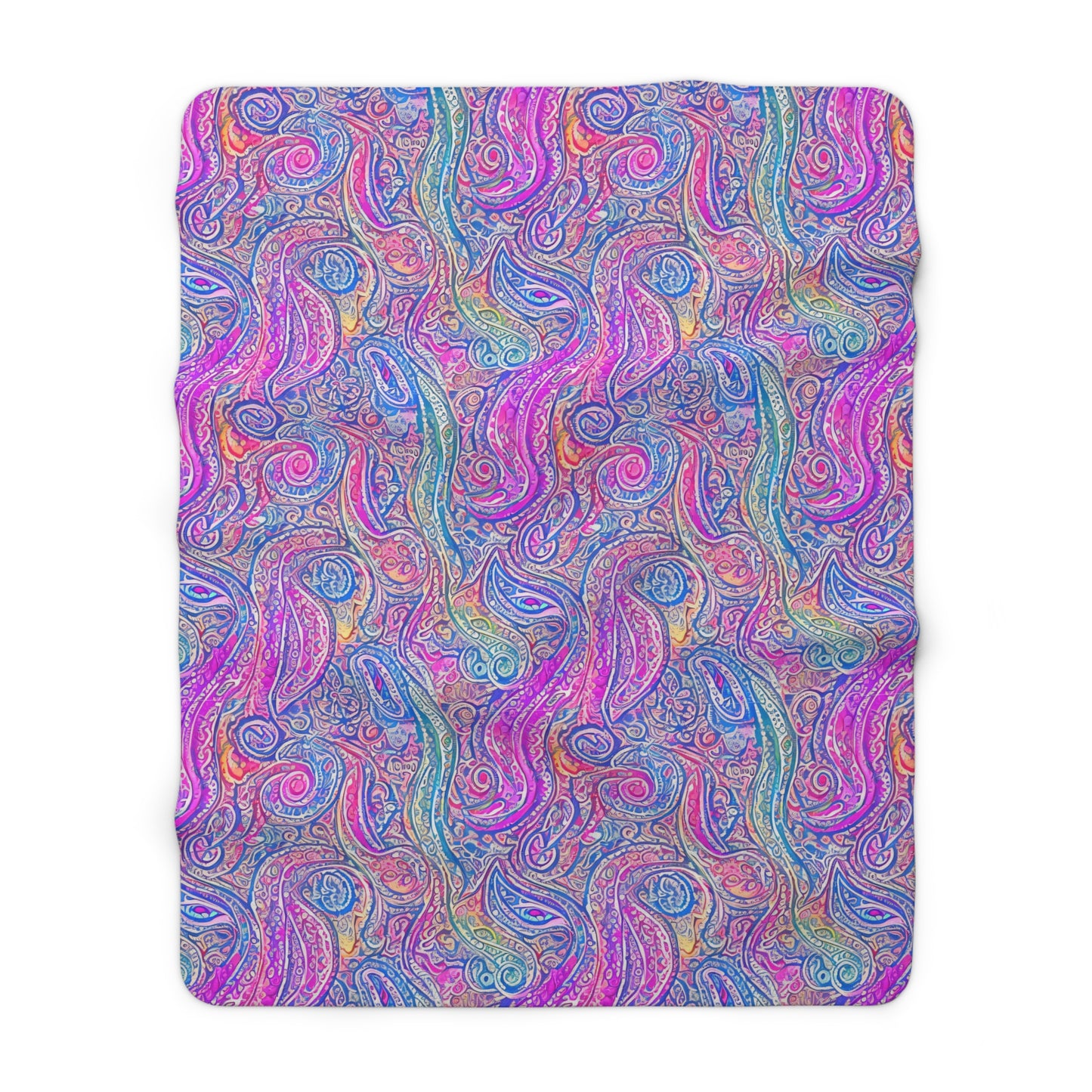 Beautiful, Cozy, Soft - Amazing - Multicolored Watercolor Paisley 1 - Sherpa Fleece Blanket