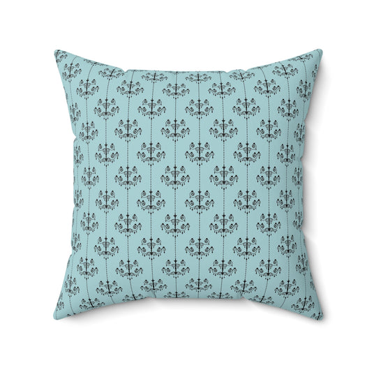 Teal Paris Pattern 12 - Faux Suede Square Pillow