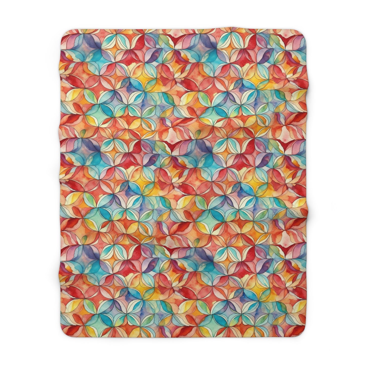 Beautiful, Cozy, Soft - Amazing Watercolor Multi 6 - Sherpa Fleece Blanket
