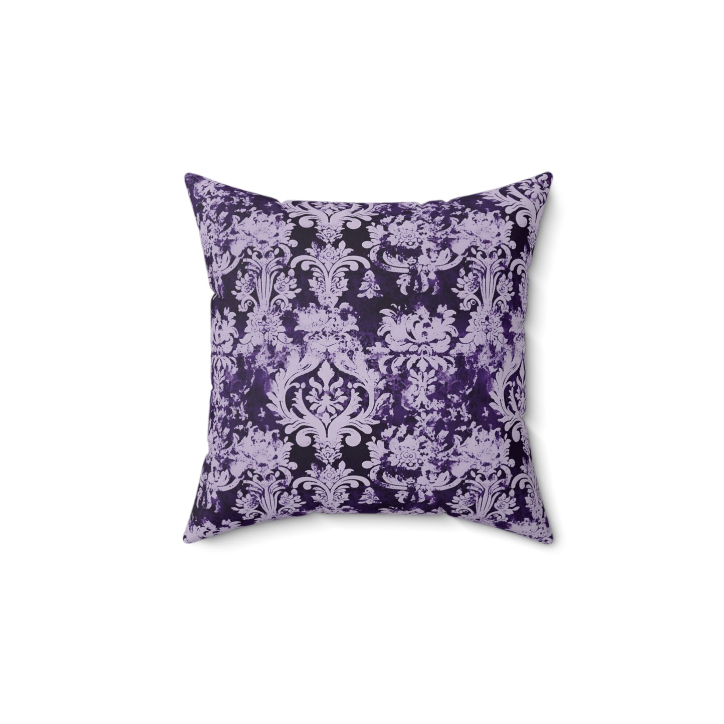 Vintage Purple Damask 51 - Beautiful, Shabby Chic, Boho, Fun - Faux Suede Square Pillow